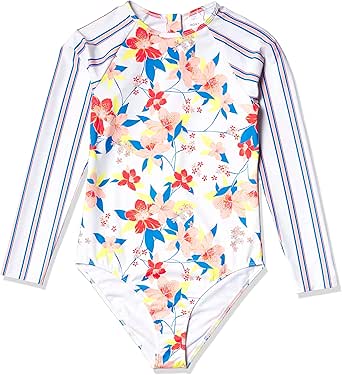 Roxy Girls Hidden Garden Long Sleeve Onesie Swimsuit Blue/Print 12 - View #8