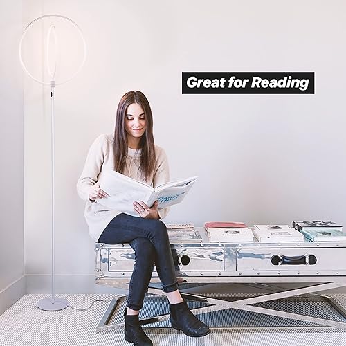 Miniatura 7 de Brightech - Lámpara de pie LED Eclipse - Los anillos de luz aportan un ambiente de ciencia ficción a los espacios contemporáneos - 20 vatios - Luz