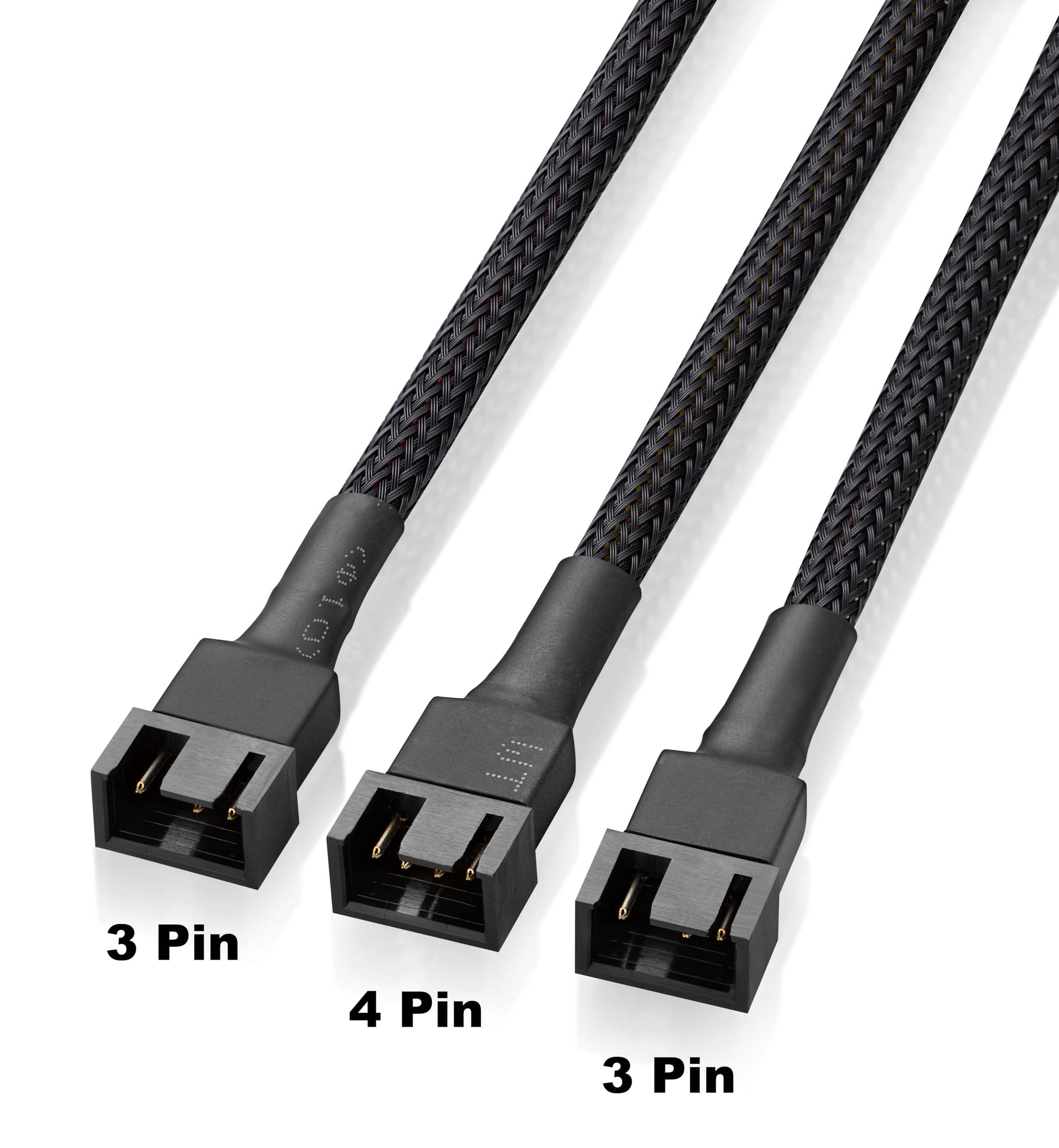 PWM Lüfter Splitter Kabel 10 Zoll Schwarz 3 Wege 4 Pin PC Lüfter Verlängerungskabel CA PWM Lüfterverlängerungskabel für Computer ATX Gehäuse 4-Pin/3-Pin Cooling Fan Cable