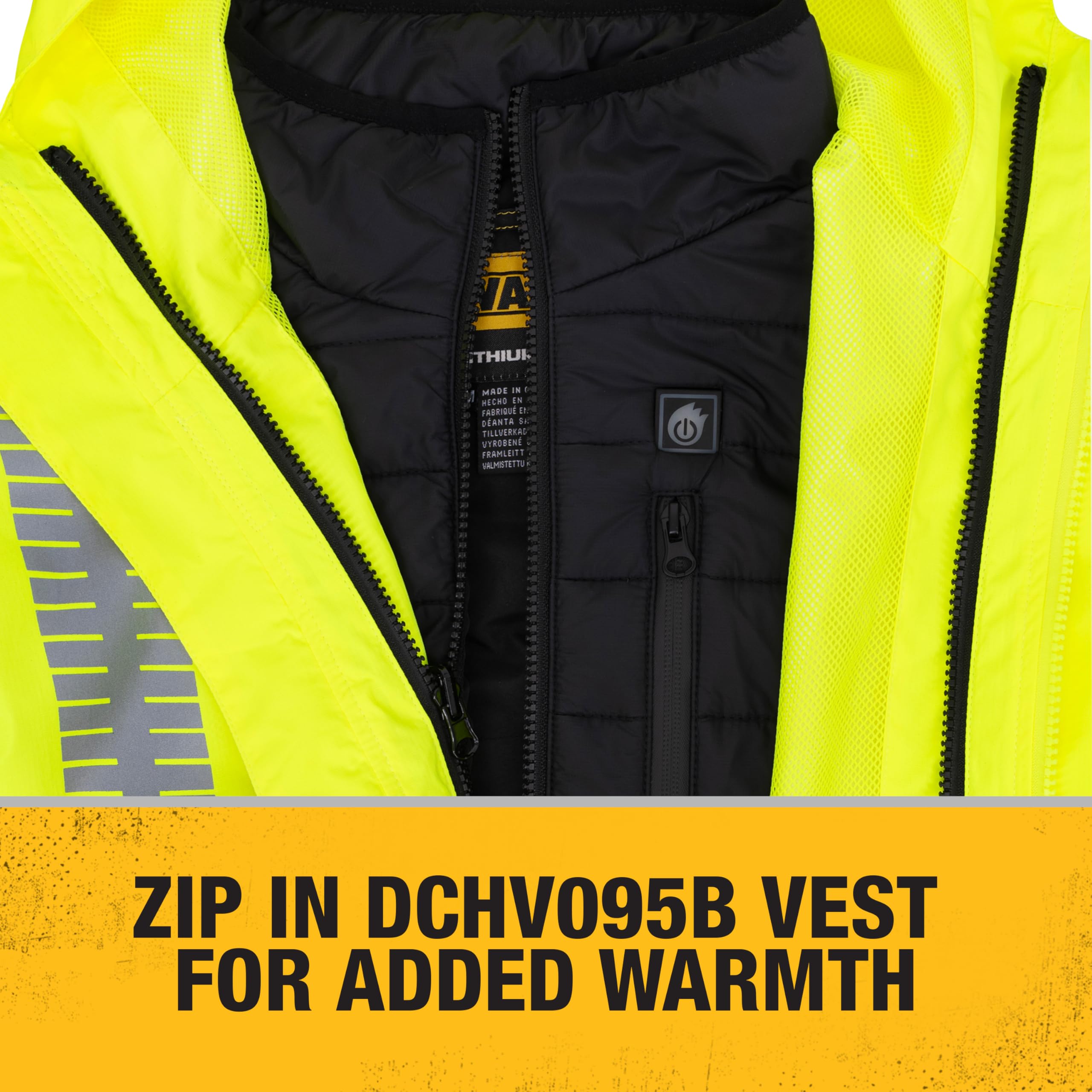 DEWALT DRW21-3 Lightweight Class 3 Ripstop Wind and Rain Jacket