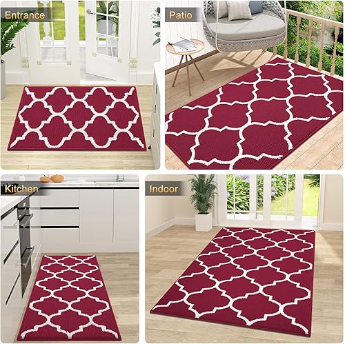 Miniatura 7 de OLANLY - Tapete para interiores, antideslizante, absorbente y resistente a la mugre, lavable a máquina, de perfil bajo, tapete de suelo para entrada