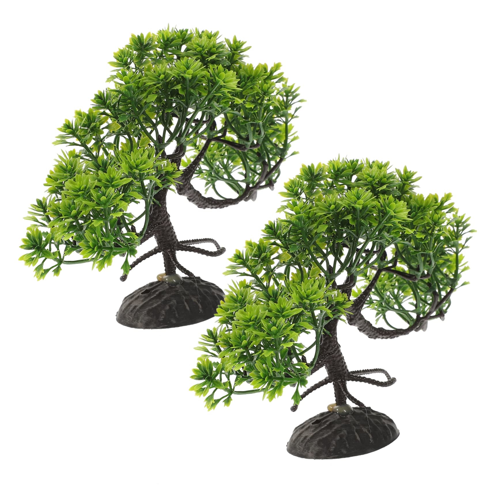 SEWOART 2 Piezas paisajismo del Acuario Plantas de Acuario realistas Tanque de terrario Artificial Plants decoración pecera Plantas Artificiales Ornamento pecera Pino Plantas para pecera