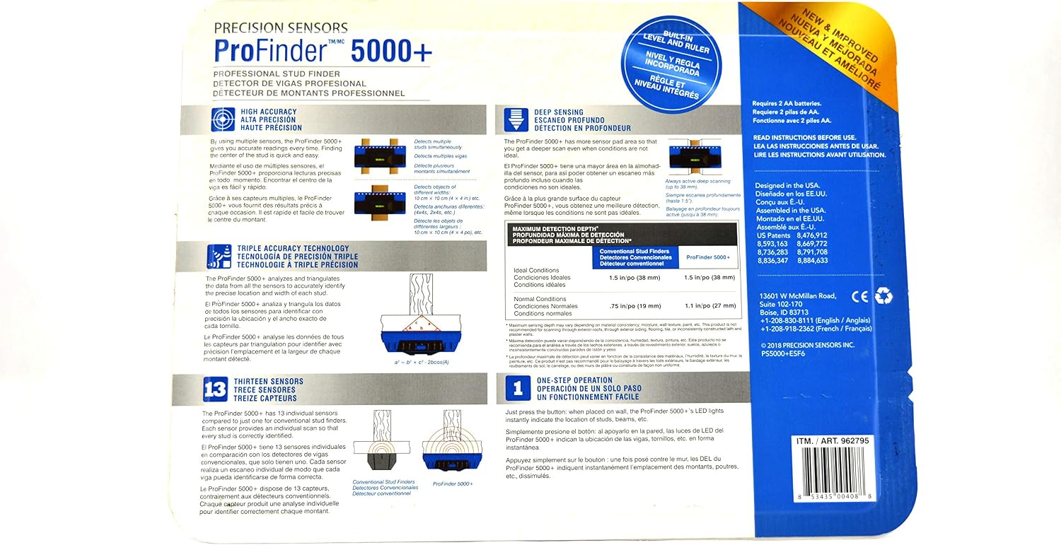 Precision Sensors ProFinder 5000+ Deep Scanning Stud Finder