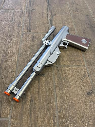 Pistola de espuma para cañón de mano, para cosplay, juego de pistola de espuma, réplica, colección de Navidad (pistola de doble barril plateado)