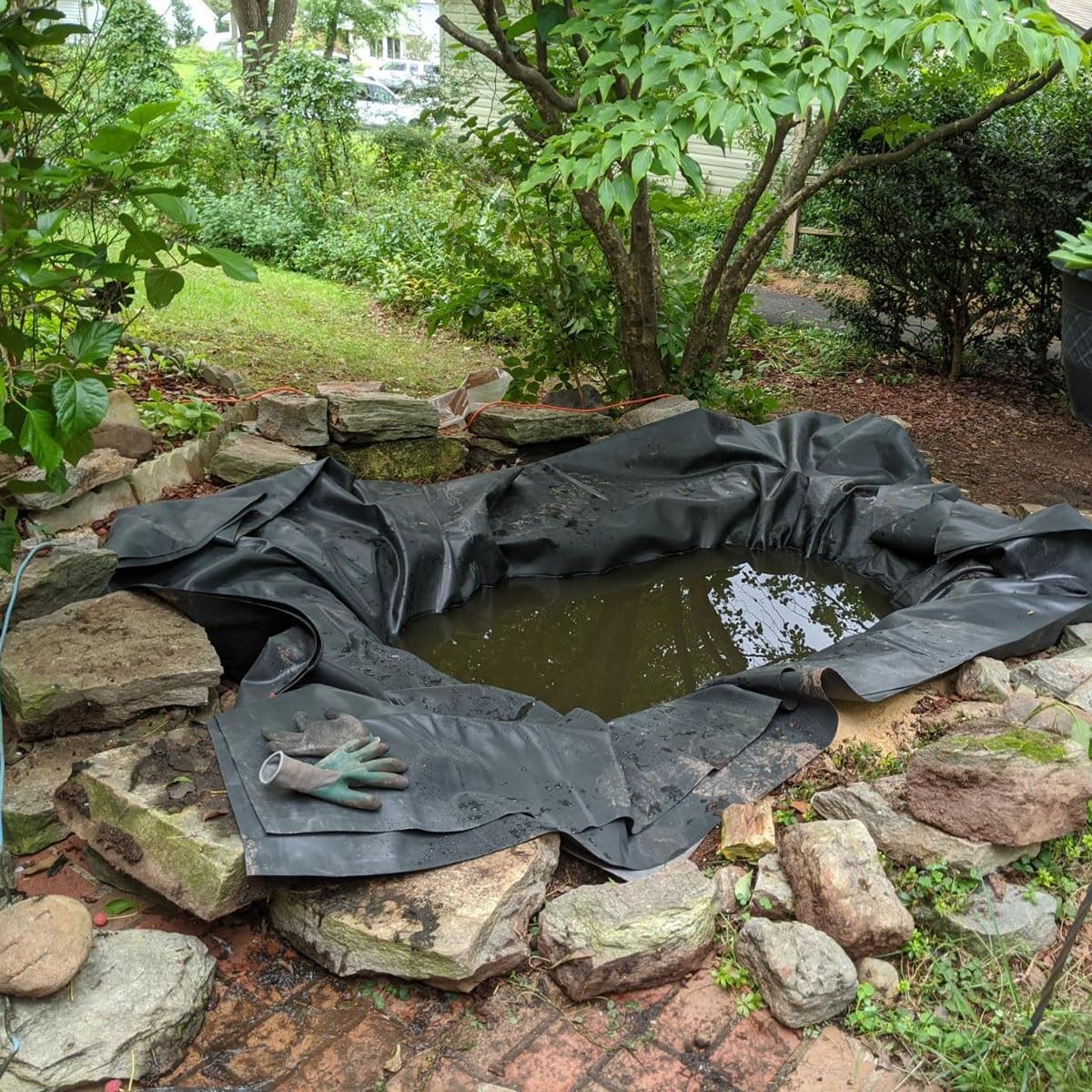 Telo per laghetto resistente, 1,8 x 6,1 m, resistente ai raggi UV, flessibile, in HDPE, resistente, impermeabile, per stagni di pesci koi, laghetti da giardino