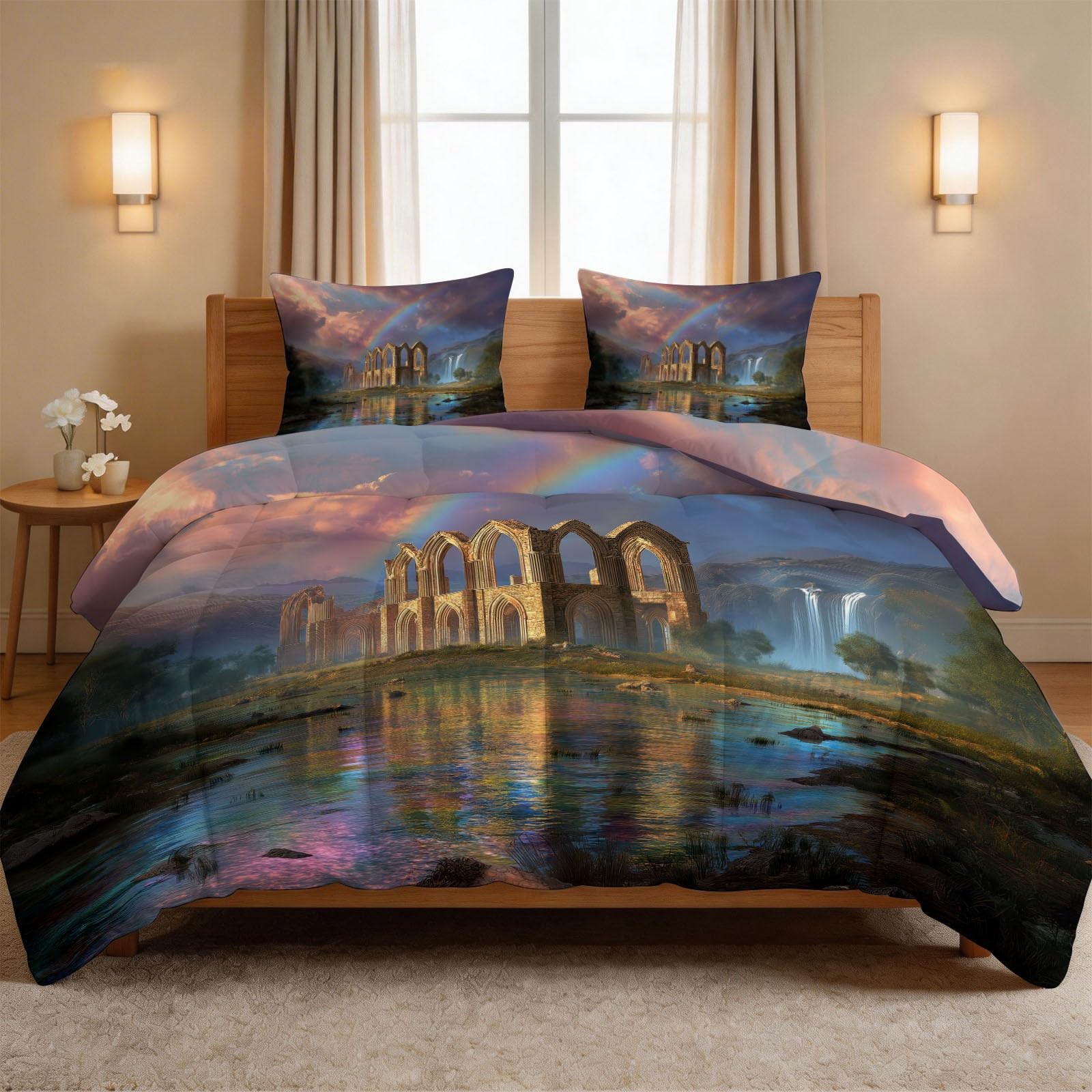 Couette 140x200 Jungle Onirique 4 saisons avec 2 taies d'oreiller