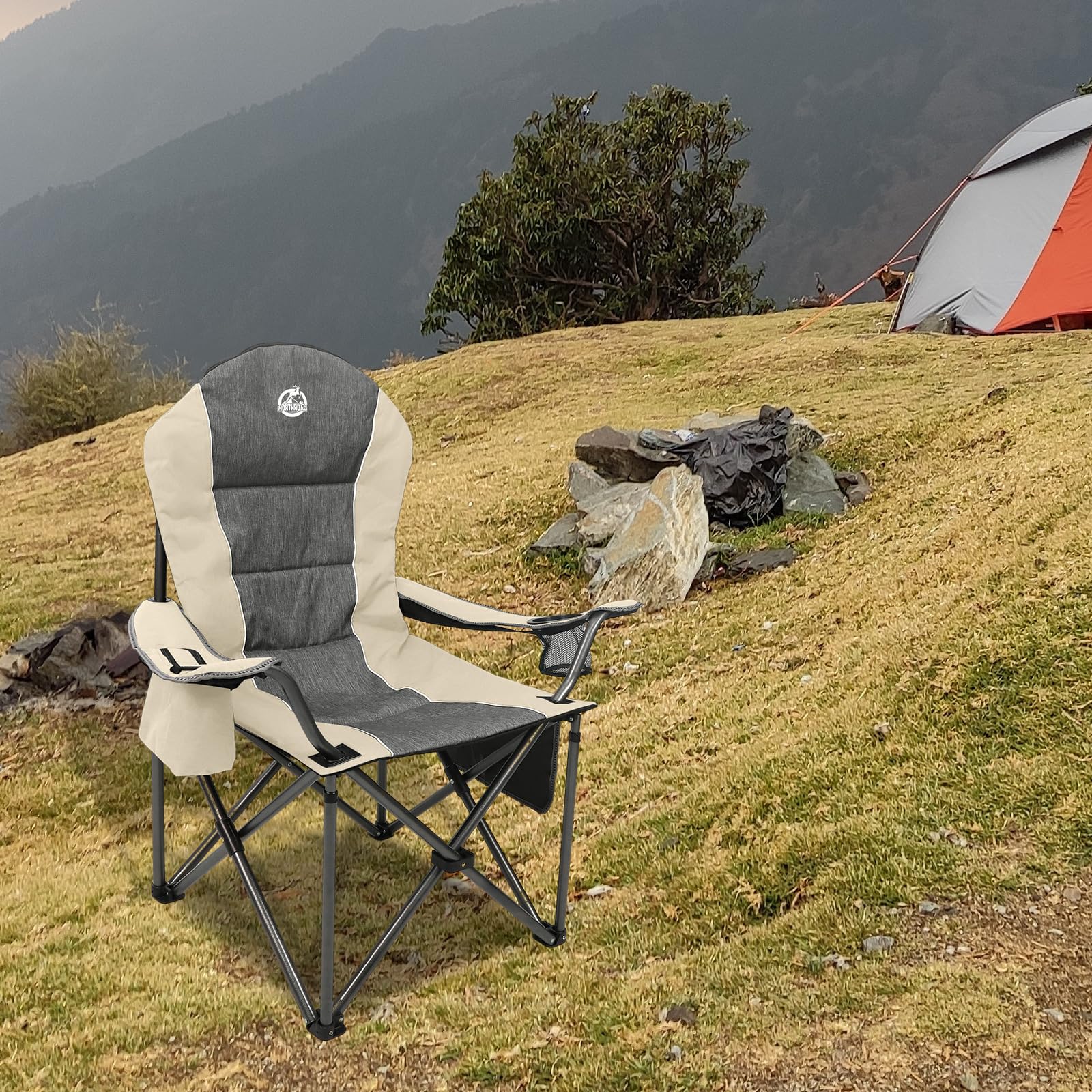 Camping Cot Oversized Camping Chair, Full Padded Outdoor Folding