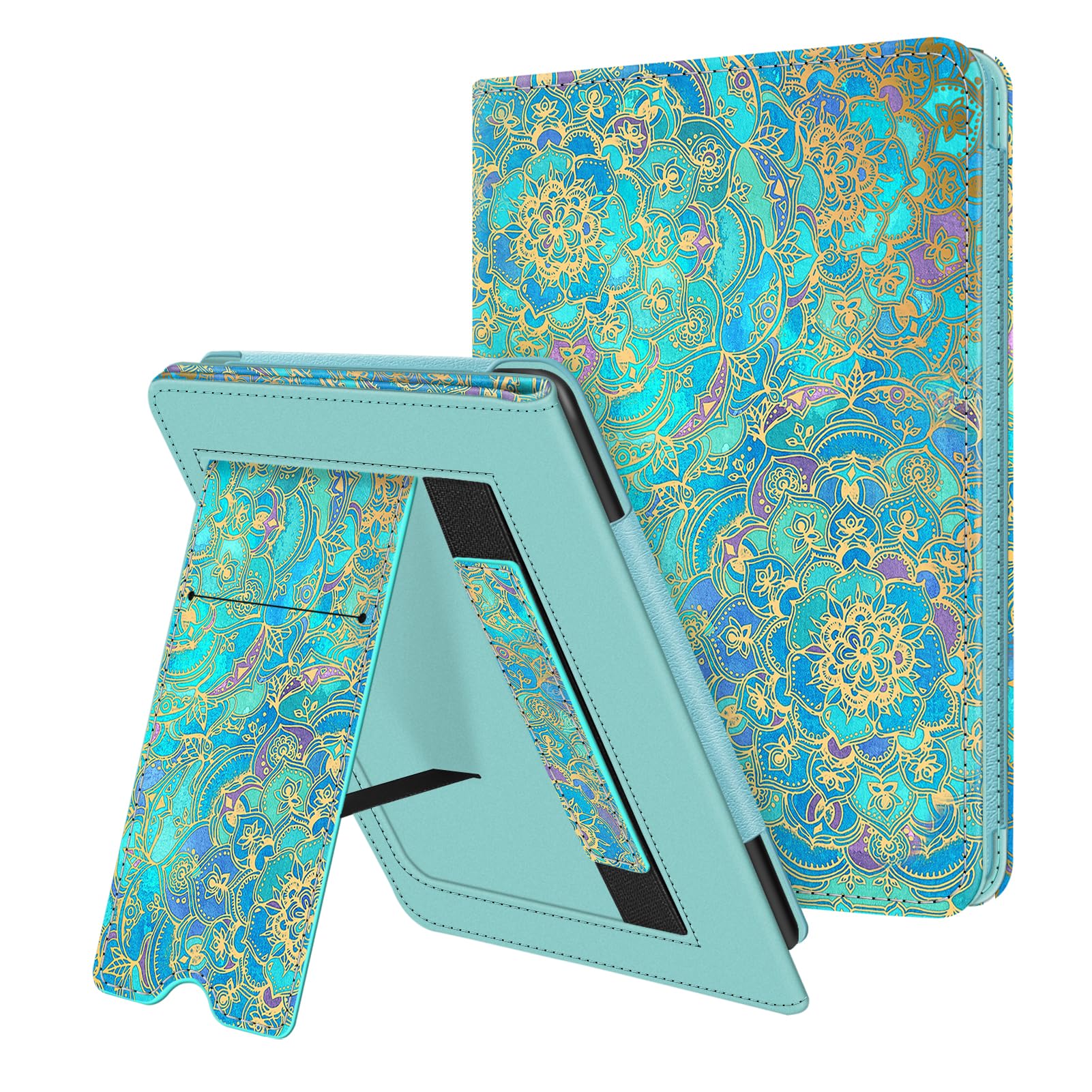 Fintie Stand Case for All-New Kindle (11th Generation, 2022 Release) - Premium PU Leather Sleeve Cover with Card Slot and Hand Strap, Shades of Blue-image-27