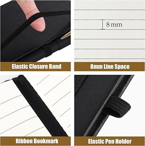 Miniatura 3 de Paquete de 50 cuadernos de bolsillo con bolígrafos, 160 páginas, 3.5 x 5.5 pulgadas, mini cuadernos A6, pequeños diarios universitarios de tapa