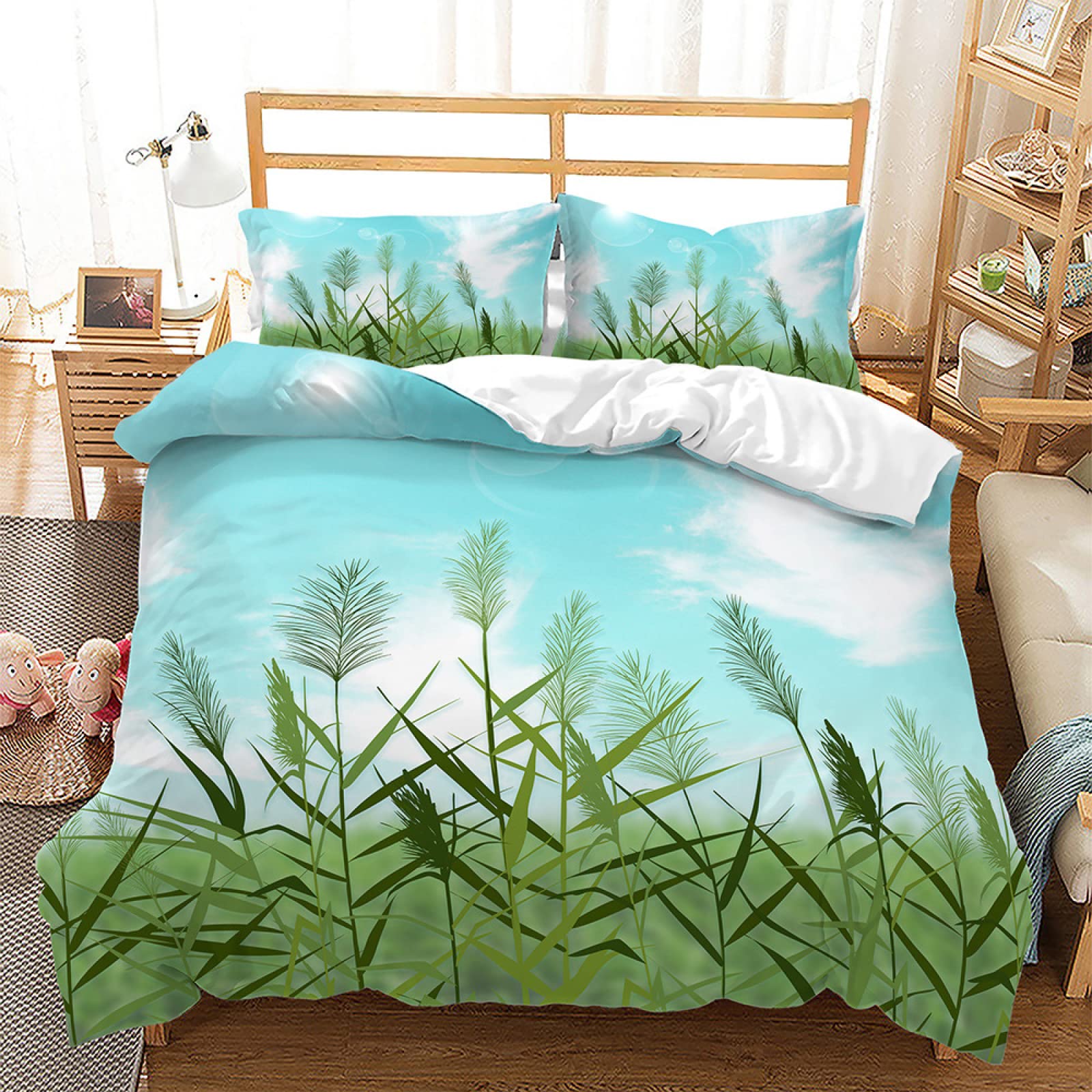 Housse de couette 160x200 cyan pour décorer une chambre de fille ou garçon