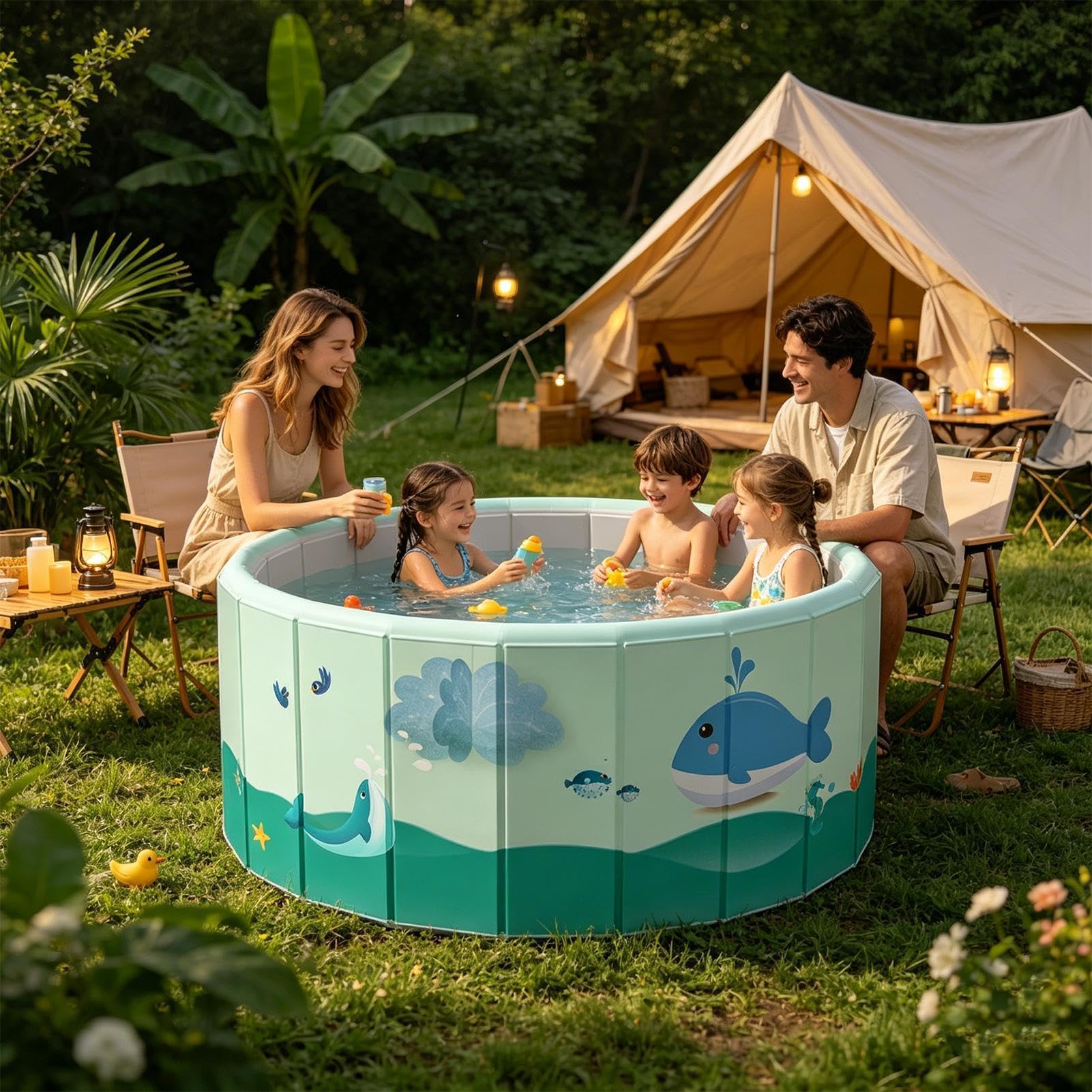 Piscina Pieghevole, 45X150CM Piscina Bambini Pieghevole per Cani, Piscine Pieghevoli Portatili per Bambini Adulti, Piscine Cani Anti Sporco Non Gonfiabili, per Accessoris Piscinas