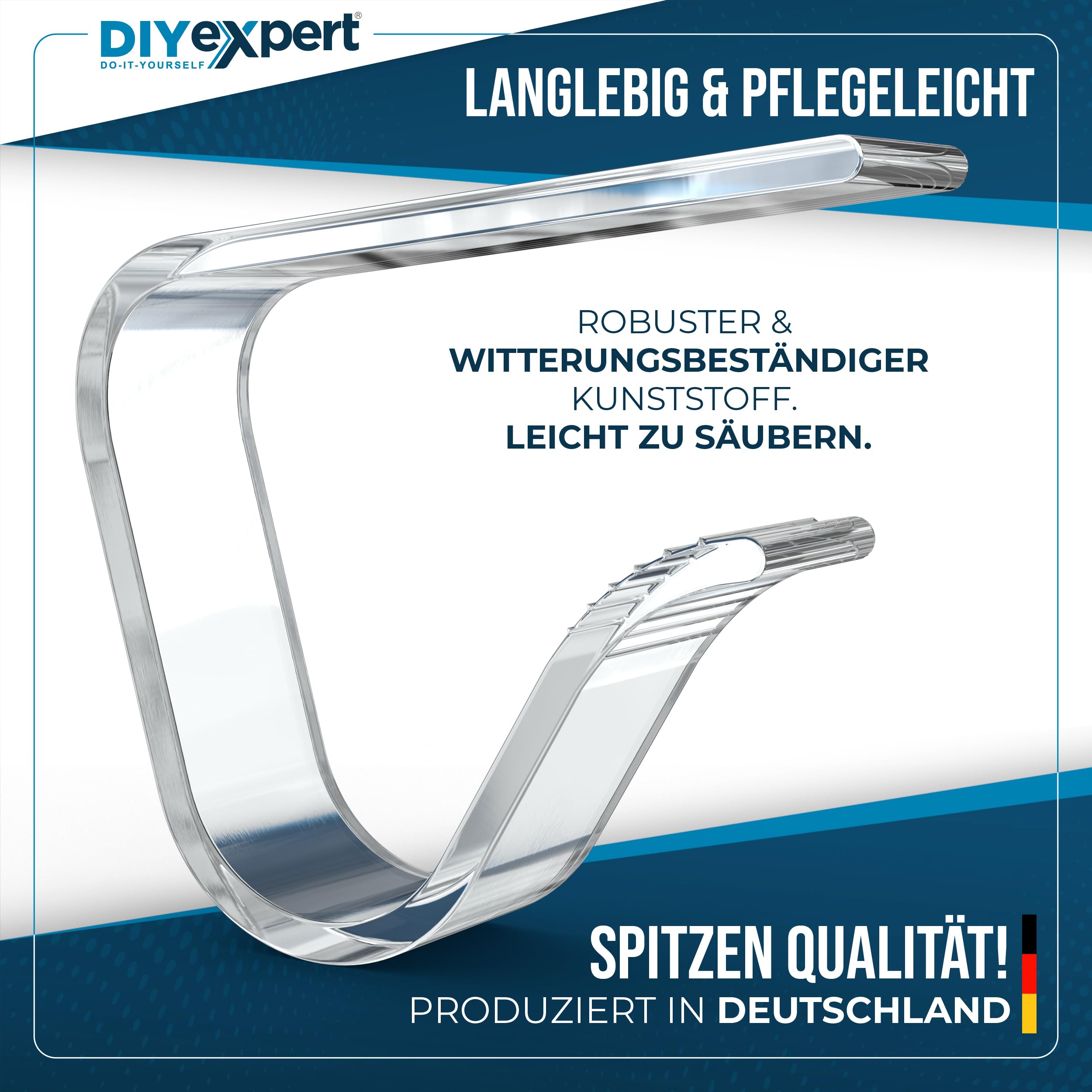 DIYEXpert - Juego de 4 Pinzas para Mantel de plástico (4 Unidades, para mesas de hasta 45 mm de Grosor)