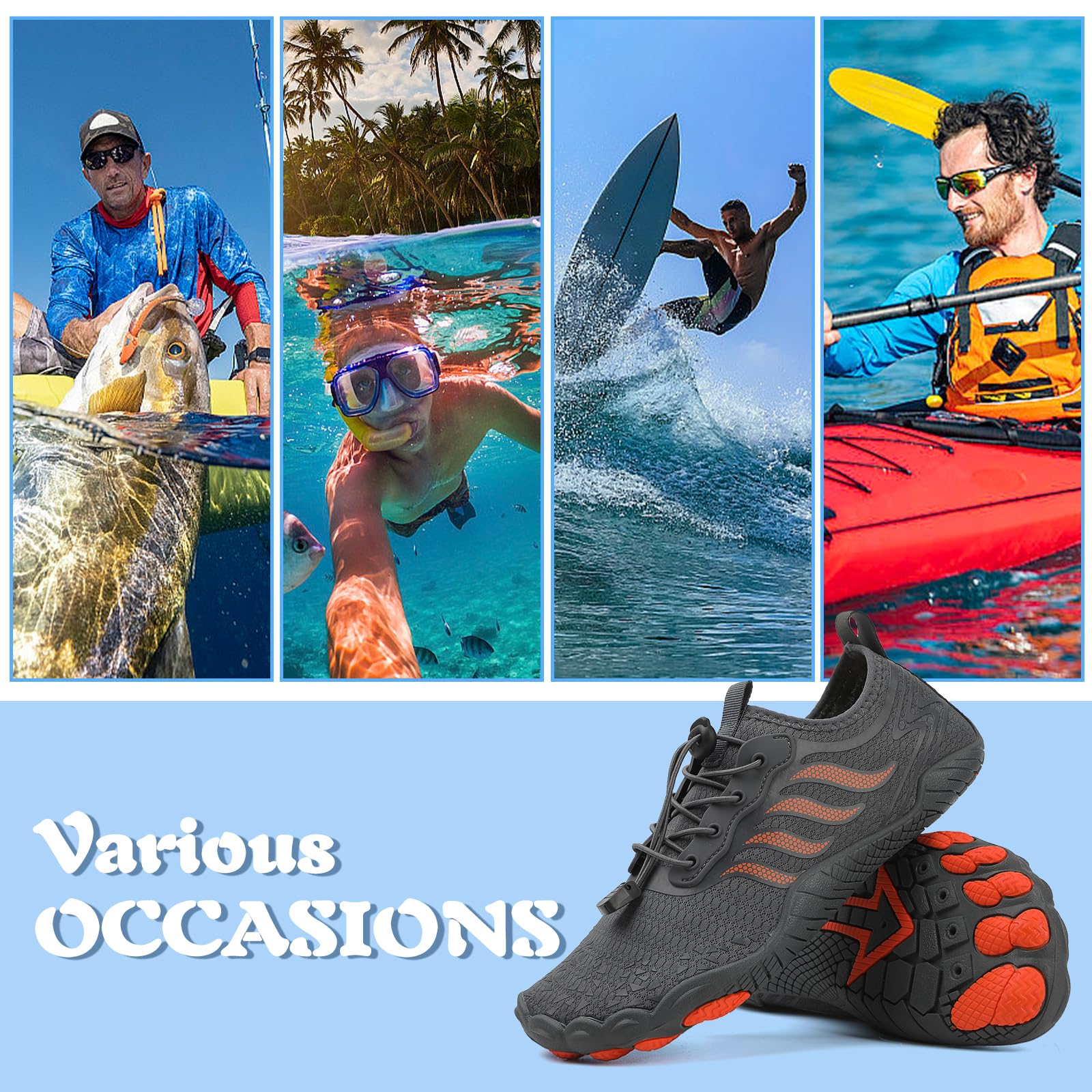 Hanani Badeschuhe Wasserschuhe Herren Damen Strandschuhe Barfußschuhe Sommer Schwimmschuhe Aquaschuhe Schnell Trocknen Surfschuhe