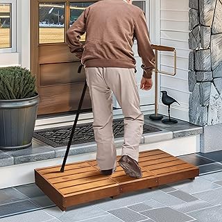 Outdoor Steps 3.5'' Height, Wooden Step Platform 35” Length, Step Stool with Non Slip Pads, Wooden Platform, Step for Outside, Wooden Platform for Bathroom, Kitchen, Bed(Oak)