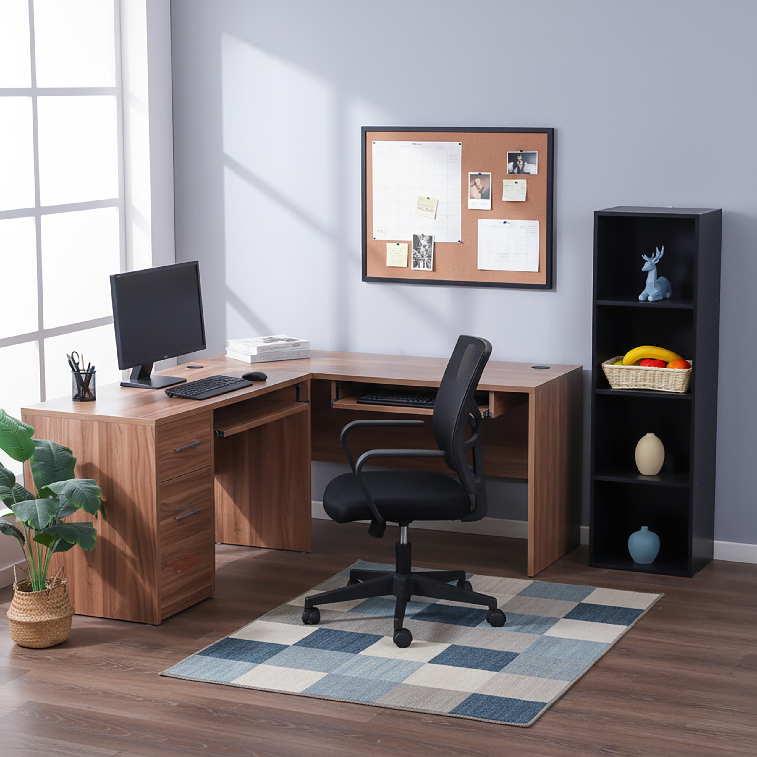 Relaxdays Libreria, HxLxP: 106 x 32 x 24 cm, 4 Scomparti, a cubi, Nero, Librerie per Soggiorno