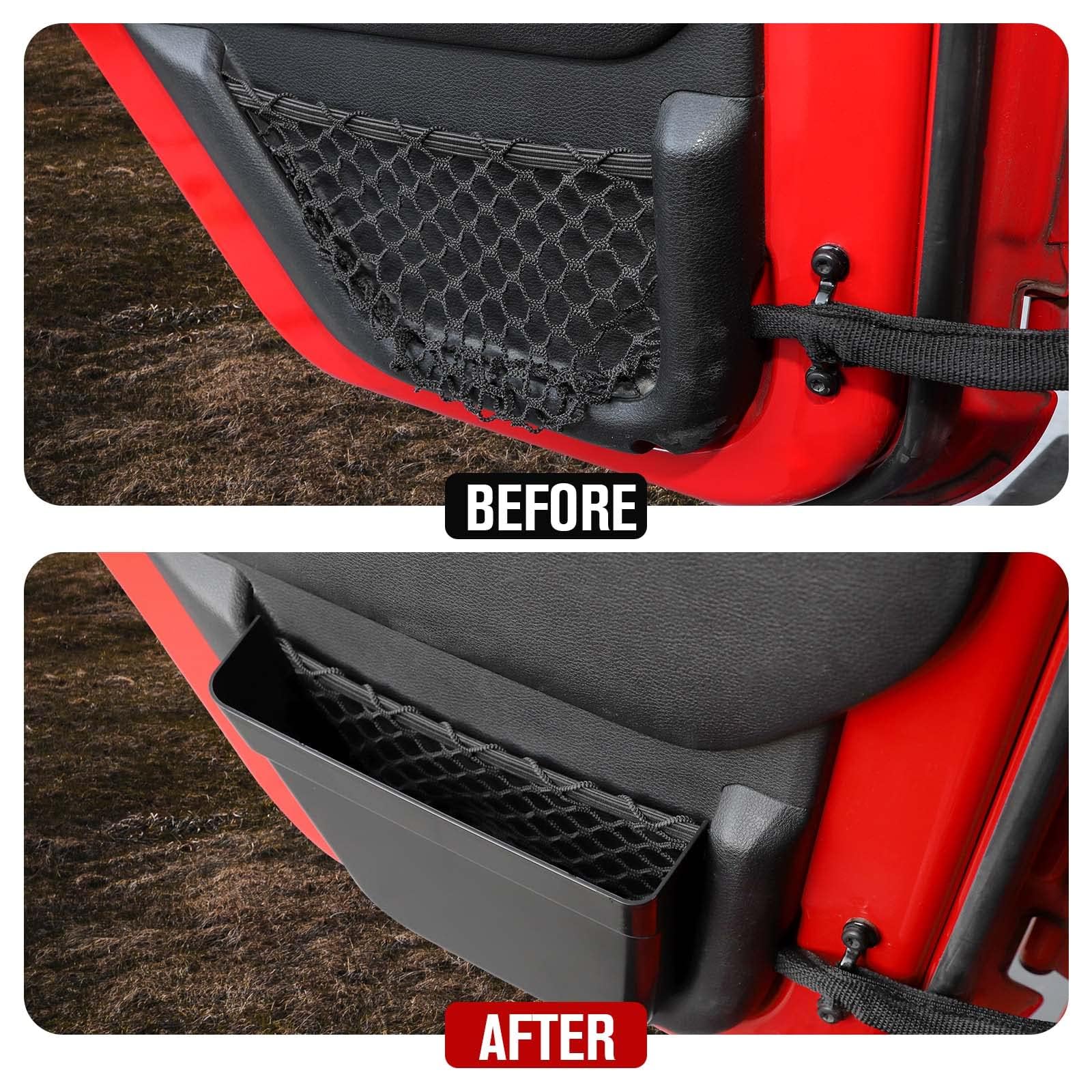 Tasca portaoggetti per Porta Posteriore Tasca Organizer per Jeep Wrangler JK 4 Porte 2011-2018, Sostituzione Rete Porta, Accessori Interni, Nero
