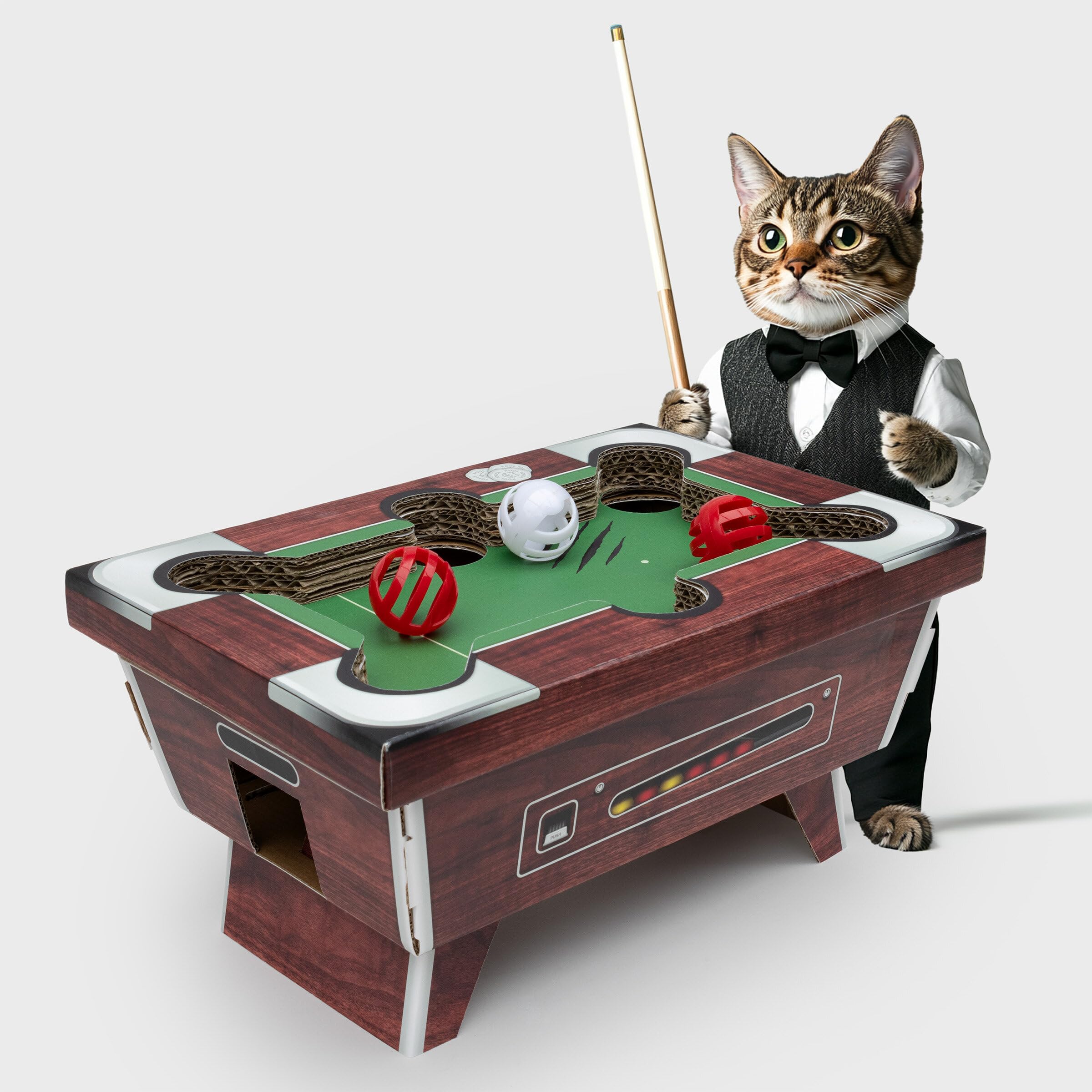Suck UK - Jouet interactif pour chat | Jouets pour chats d'intérieur et chatons | Grattoir en carton | Griffoir avec balle pour jouer et enrichir | Empêche les chats de gratter les meubles – Table de