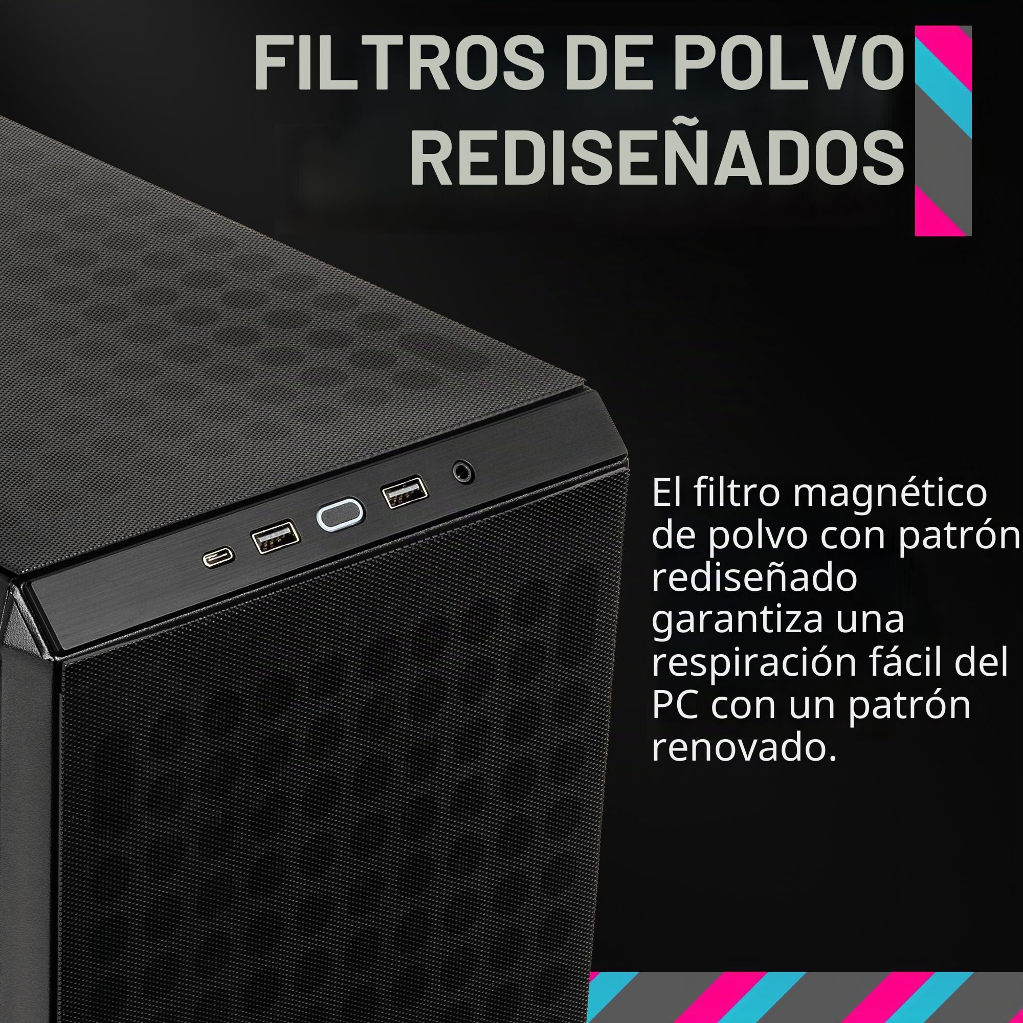 Cooler Master Q300LV2-KGNN-S00 Micro-ATX - Torre con filtro antipolvo, USB 3.2 Gen 2x2 (20 GB), vidrio templado, disipadores de CPU máx. 159 mm, GPU máx. 360 mm, totalmente ventilado