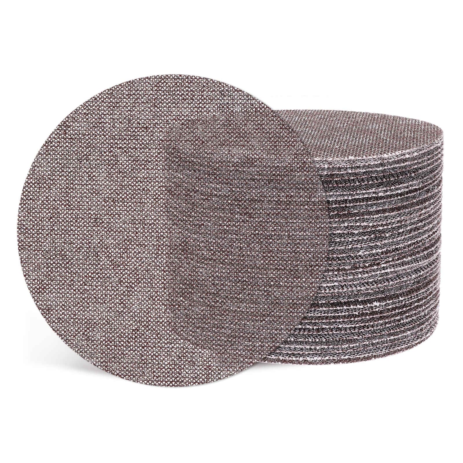 Kozelo 50 Pcs Grid Sanding Discs 152 mm 60 Grit Hook and Loop Orbital Sandpaper Suitable for Drywall Sander Wood Metal Furniture