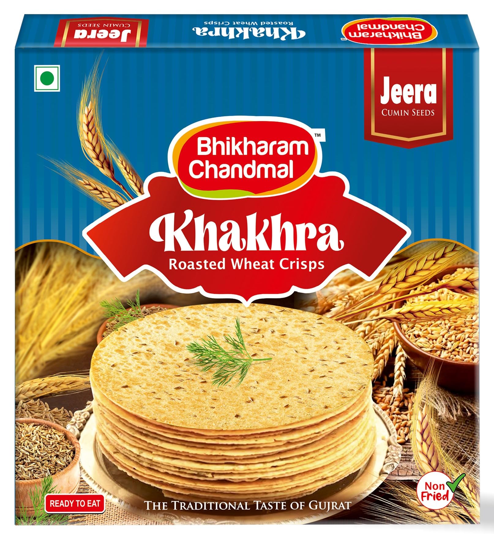 Bhikharam Chandmal Jeera Khakhra 200 gms - Crispy Tasty Khakhra