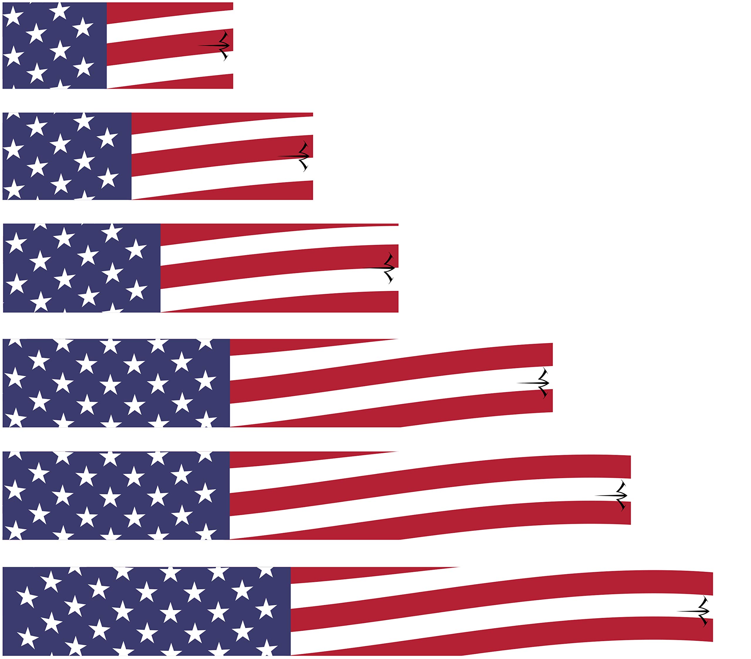 White Water Archery Non-Laminated Waving American Flag Arrow Wraps 15pc Choose Length Width (7, 1.12)