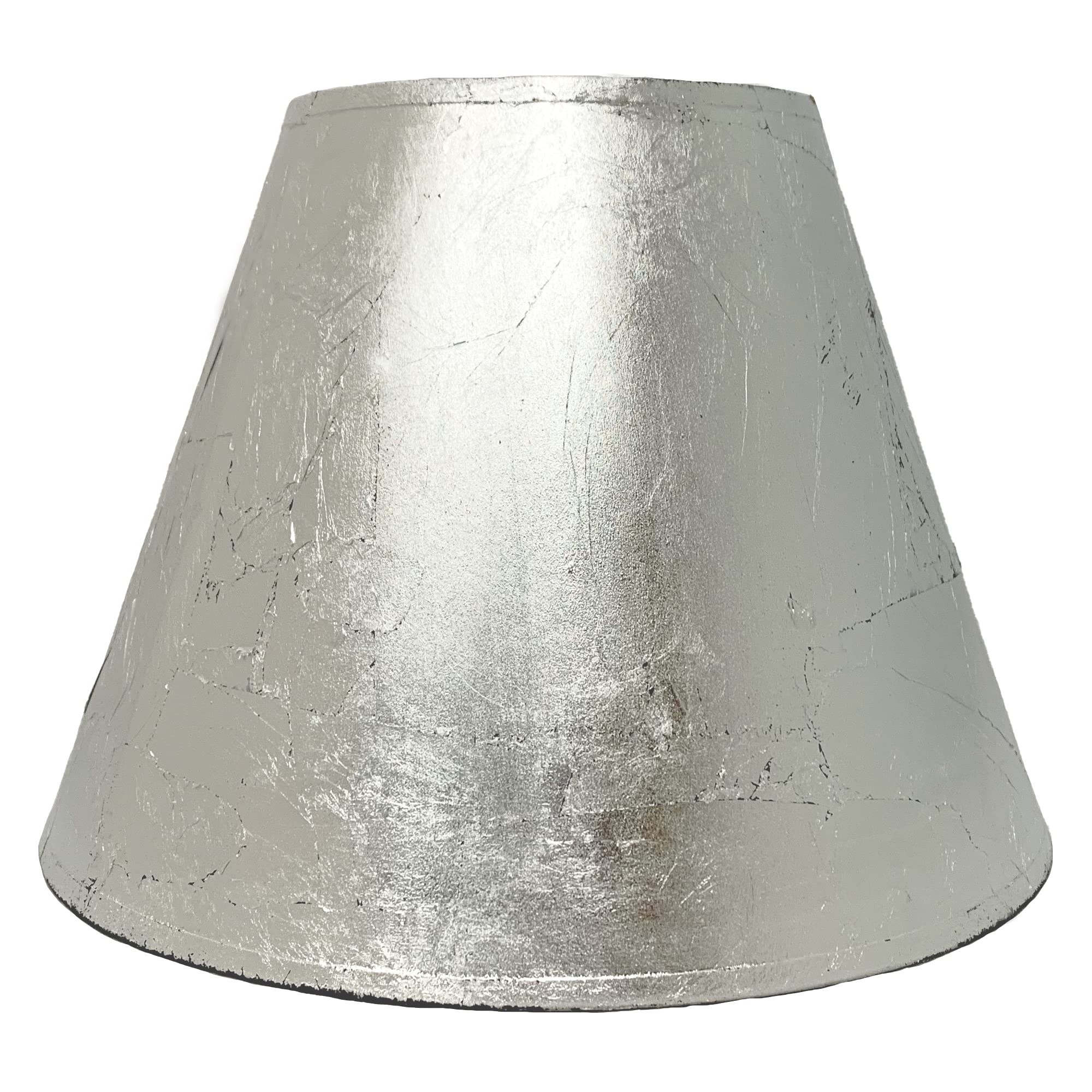 Royal Designs, Inc. Trendy Decorative Handmade Lamp Shade, Made in USA, 14 in, Deep Empire - Silver Leaf