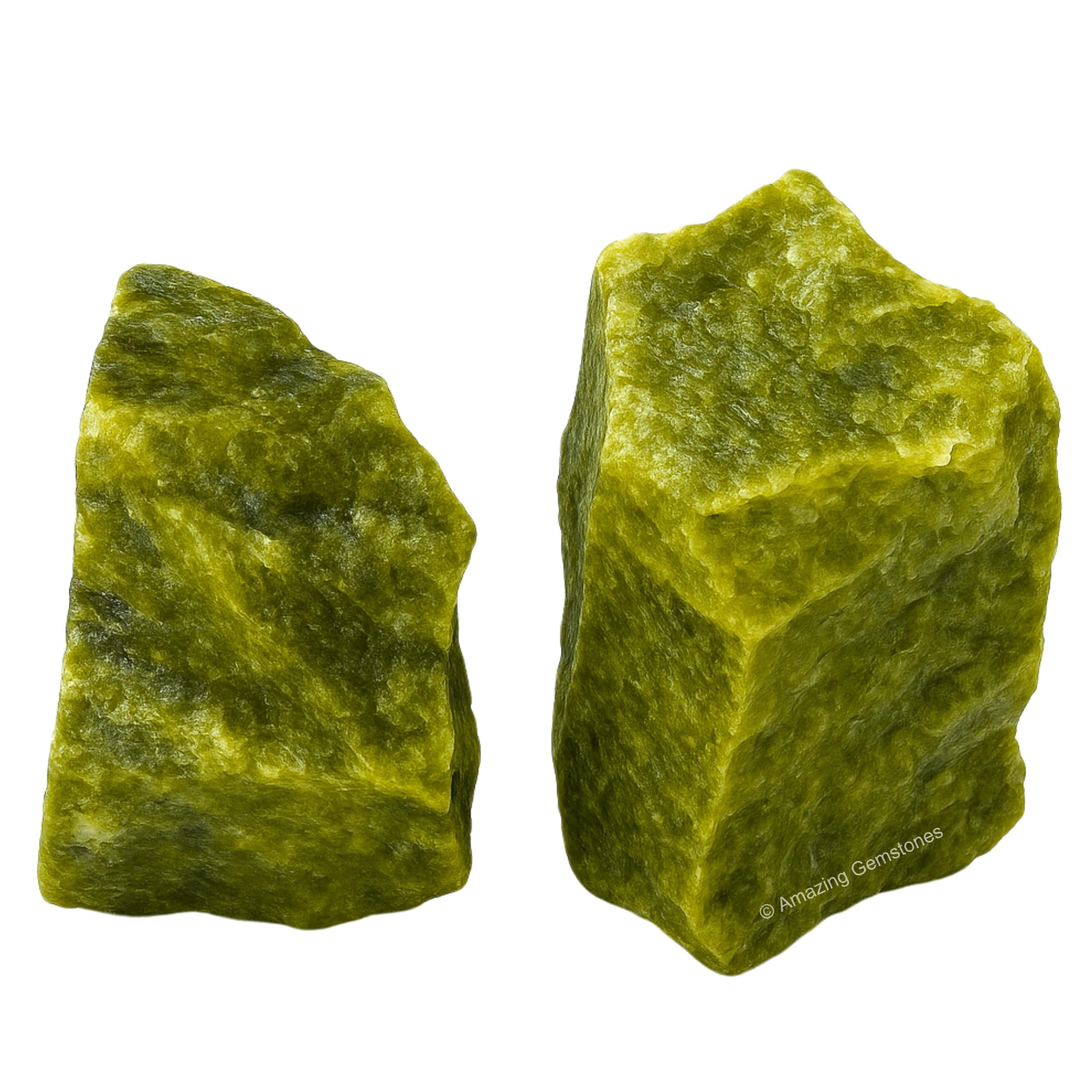 Vesuvianite Crystals and Healing Stones, 2 Piece Raw | Certified Healing Crystal Rough Rocks For Tumbling and DIY Projects Gifts - Positive Energy, Chakra Healing, Meditation