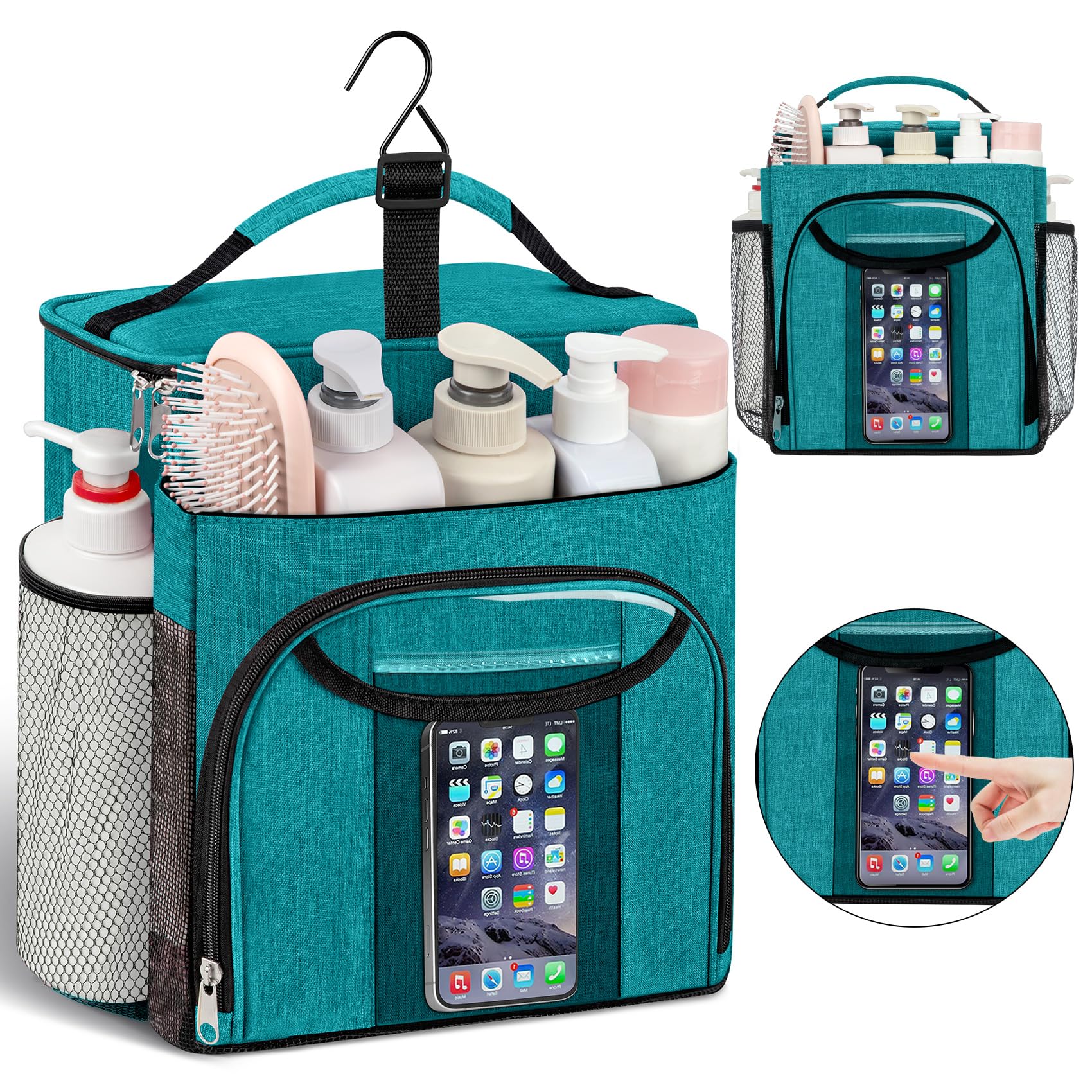 Attmu Mesh Shower Caddy Portable for Dorm College Essentials Large Capacity Separate Compartment Hanging Toiletry Bag for College