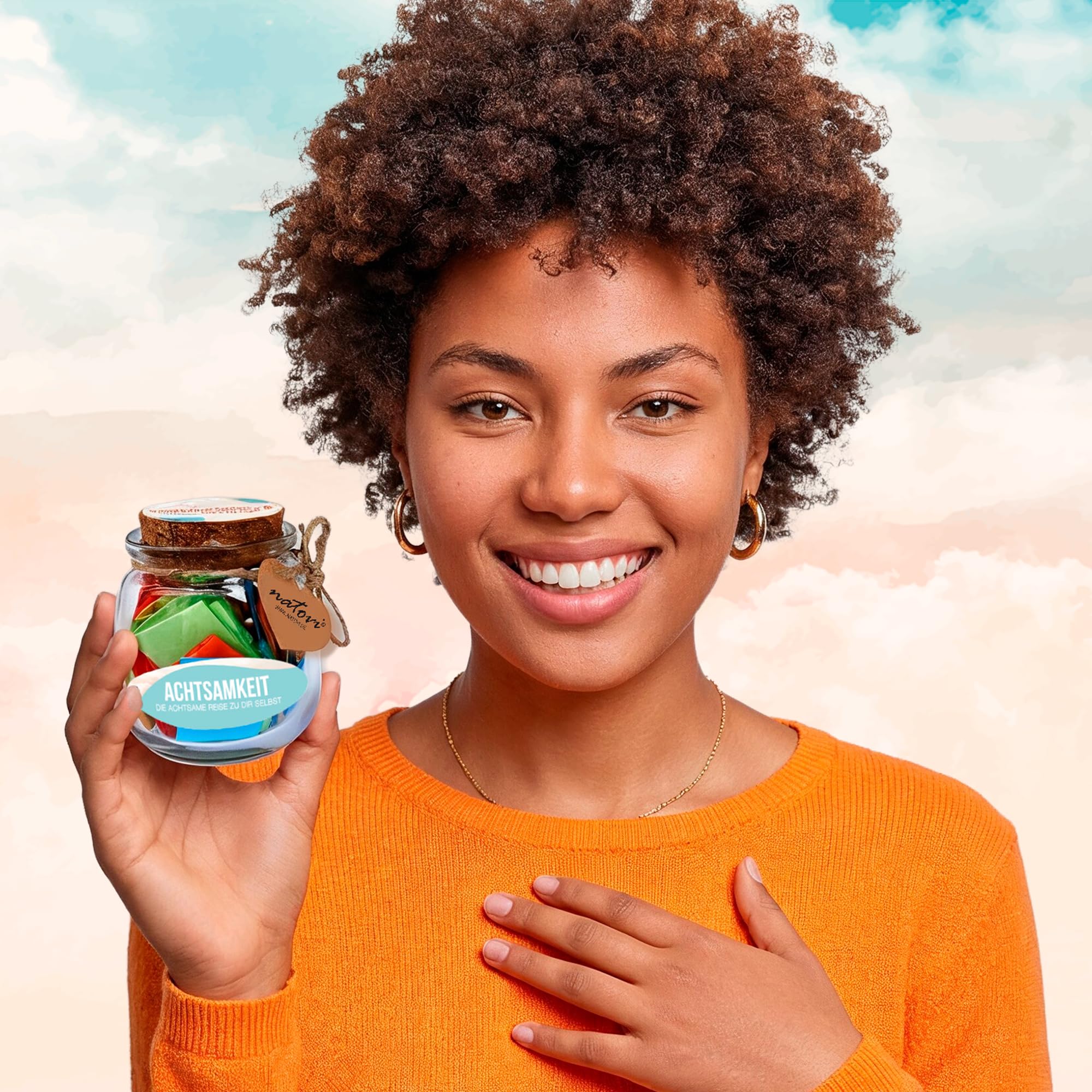 52 Achtsamkeitskarten im Glas - Geschenk Frauen für Selbstliebe, Achtsamkeit & positive Gedanken - Entspannungs Geschenk für Frauen (Packung mit 2)