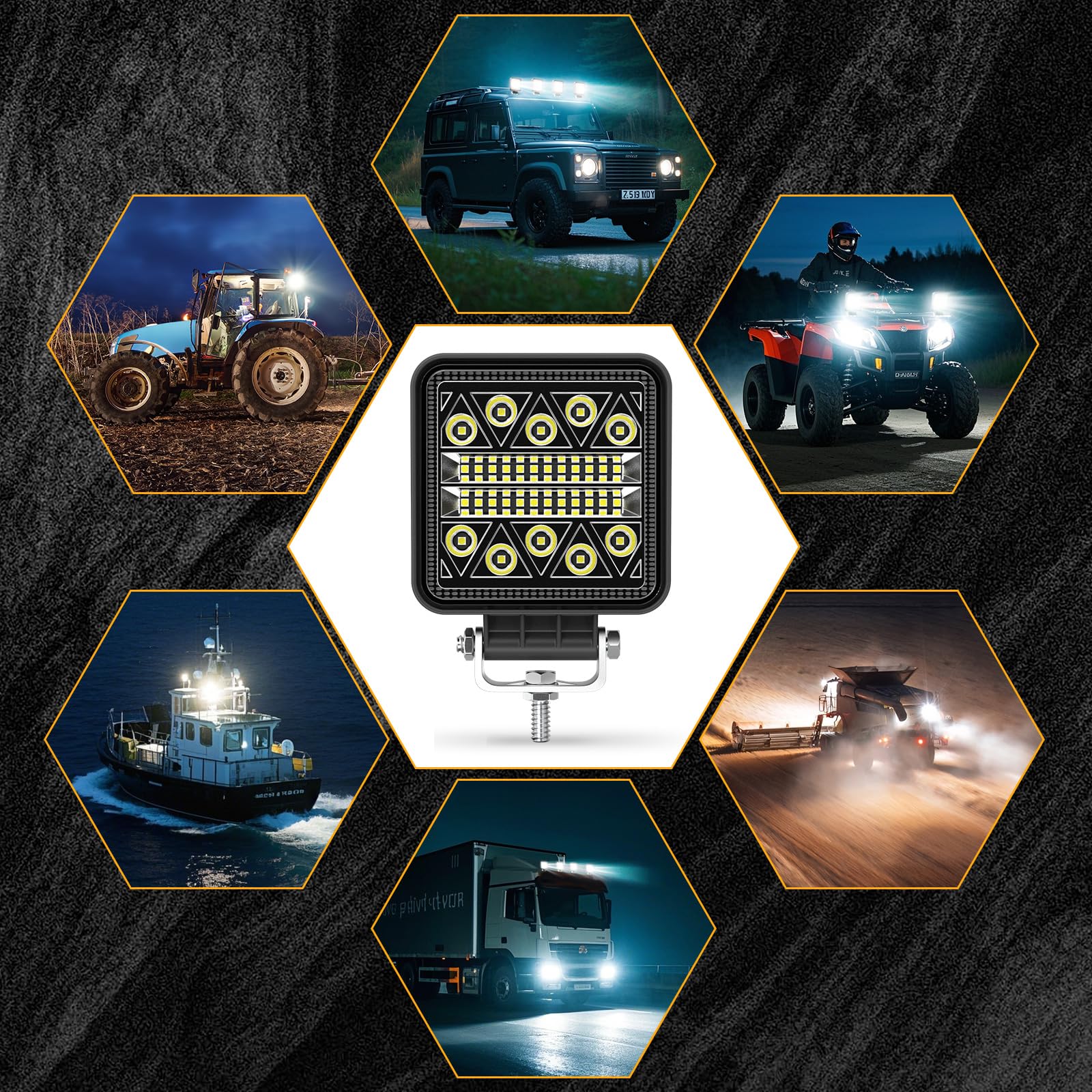antom 102W Phare de Travail led 15000LM Feux de Recul Led 12v, Phare Led Projecteurs pour voiture, tracteur bateau, 12-24v camion