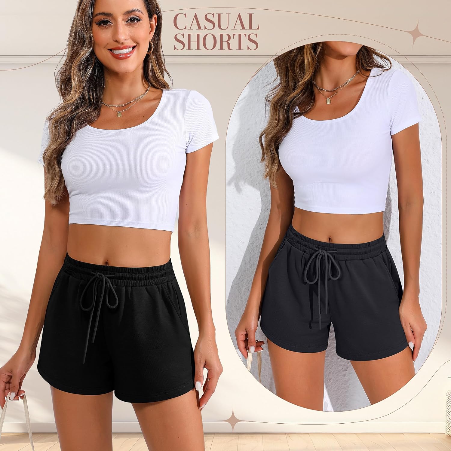 Neer 3 Pack Womens Sweat Shorts Comfy Casual Lounge Drawstring High Waist Summer Athletic Shorts with Pocket 2025 - Image 5