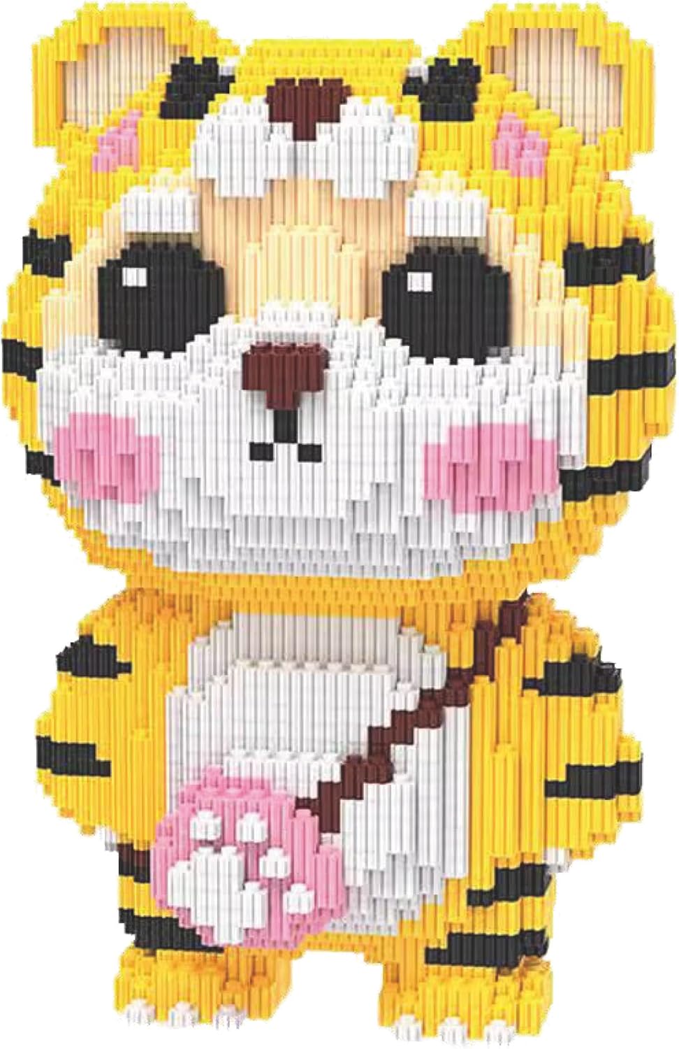 JQARCH Animal Tiger Micro Building Blocks, Cute&Majestic