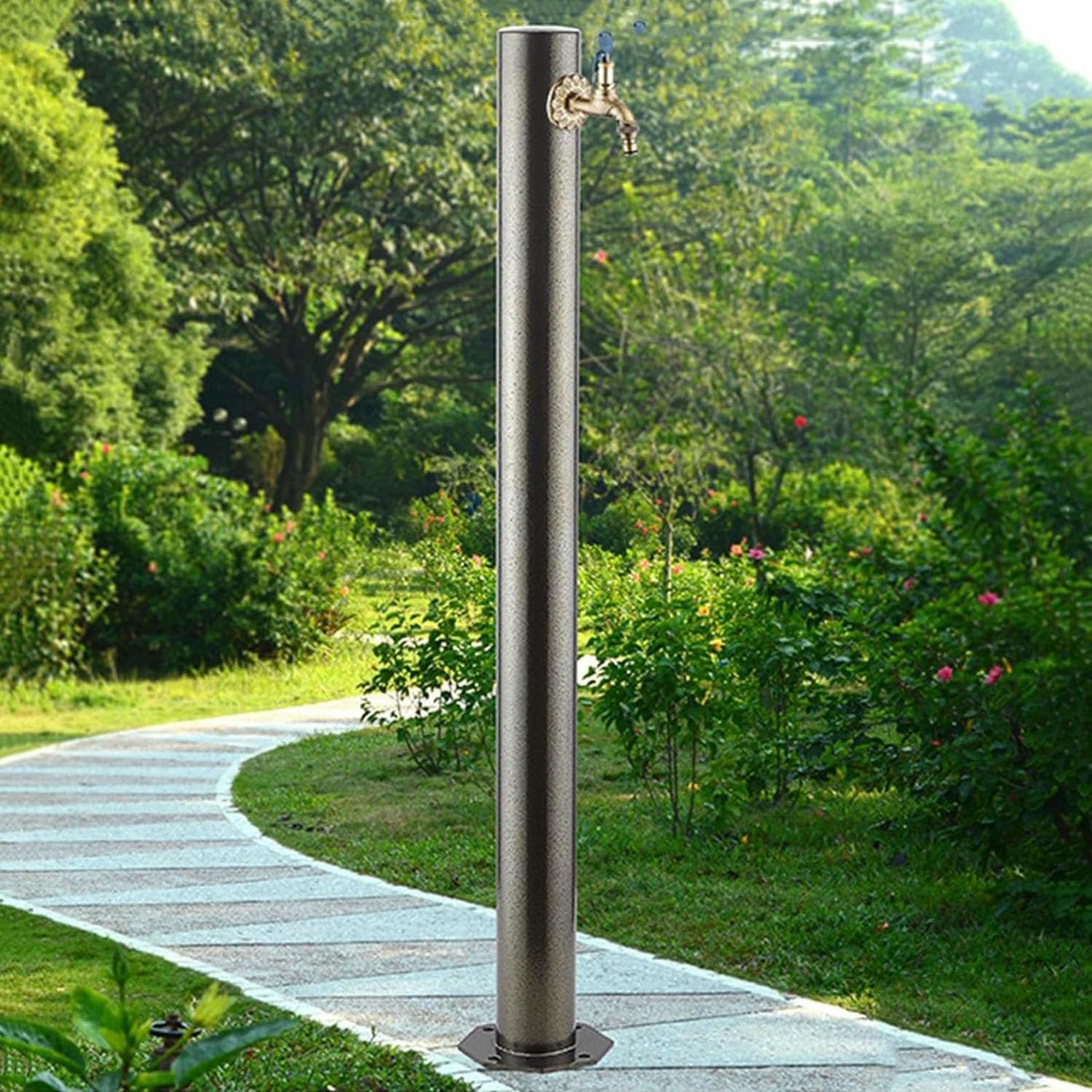 ZYCHSJXA Stainless Steel Outdoor Water Column with Faucet & Spray Gun for Garden Farm Car Wash and Irrigation - Versatile Easy to Use