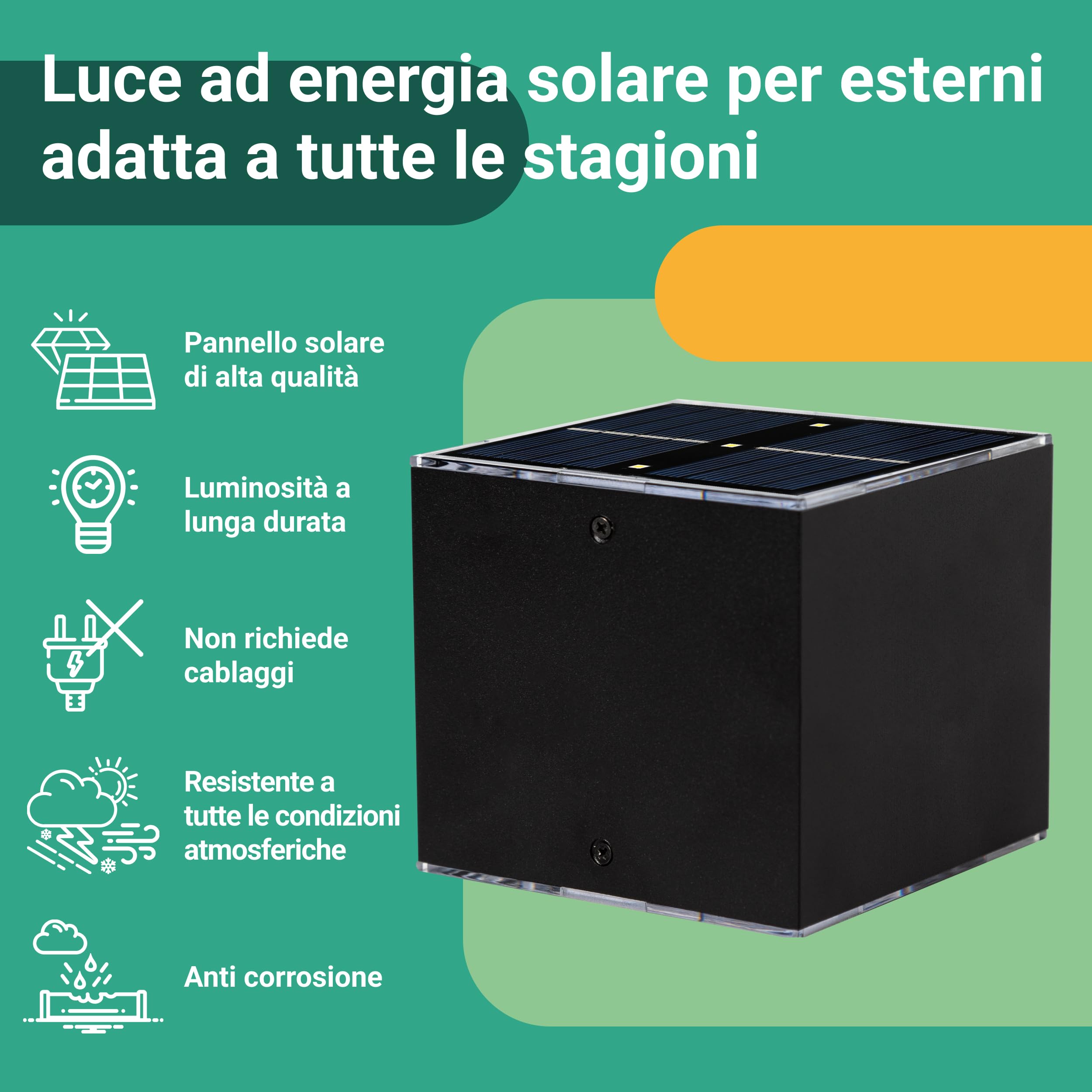 Proxinova Applique Solare da Esterno LED 2 Unità, Lampade Doppia Luce Sensore Crepuscolare per Illuminazione Giardino, Waterproof Luci da Esterno a Parete
