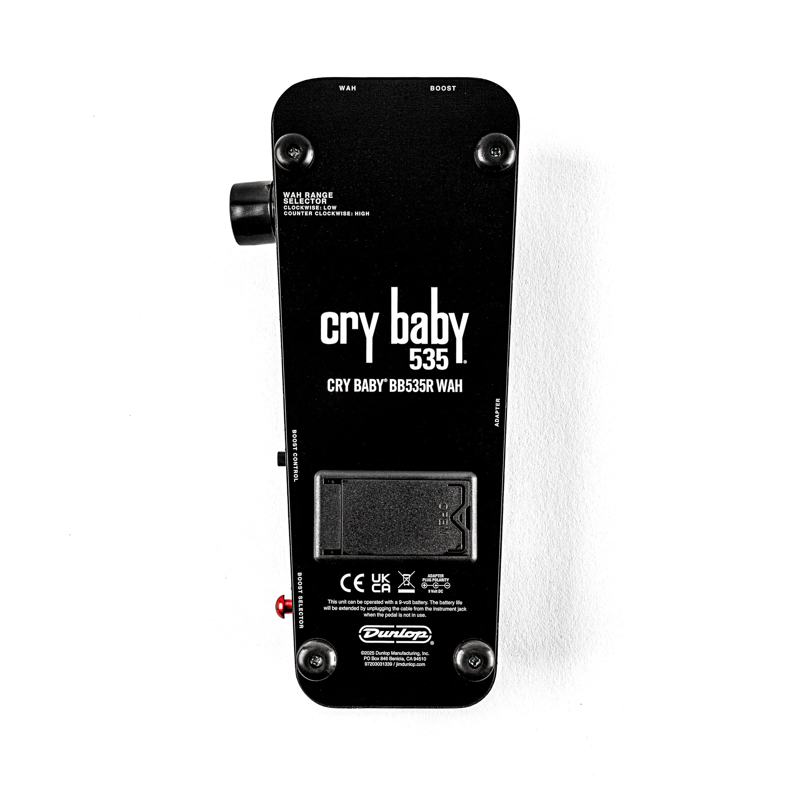 JIM DUNLOP - BB535R Cry Baby Wah Reissue | Pedale Wah per Chitarra Elettrica; Induttore Fasel; Range Regolabile; Boost Integrato; True Bypass; Costruzione in Metallo