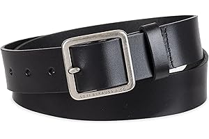 Women's Slim Leather Jean Belt with Square Buckle