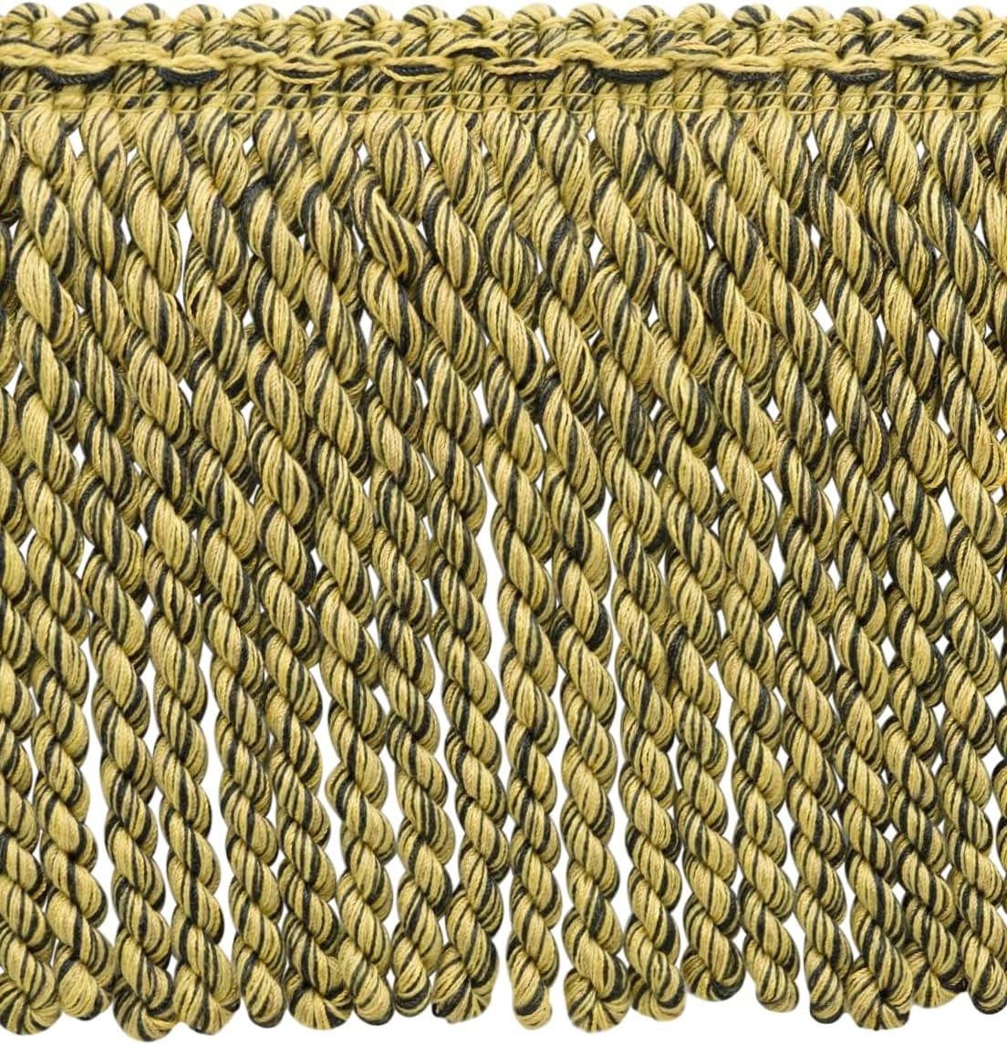 DÉCOPRO 6" (15cm) Decorative Bullion Fringe Trim|Duke Collection|Full Bodied # BFDK6, Holiday Red #N40 (Bright Red, Olive Green, Brown Beige) 5 Yard Value Pack (15 ft/4.5m)