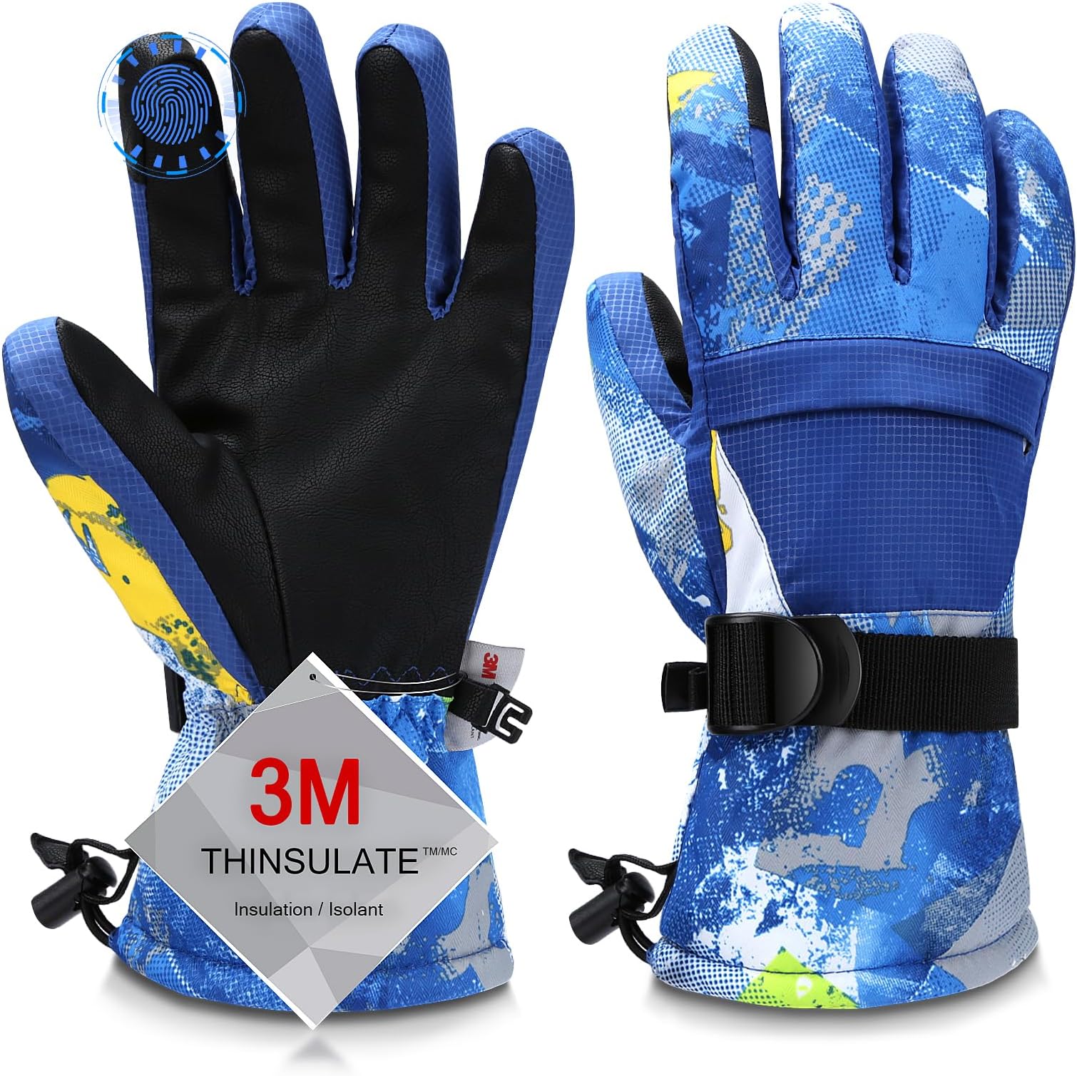 OdtmgerSki Gloves, Warmest Waterproof and Breathable Snow Gloves for Cold Weather, Fits Both Men & Women,for Parent Child Outdoor