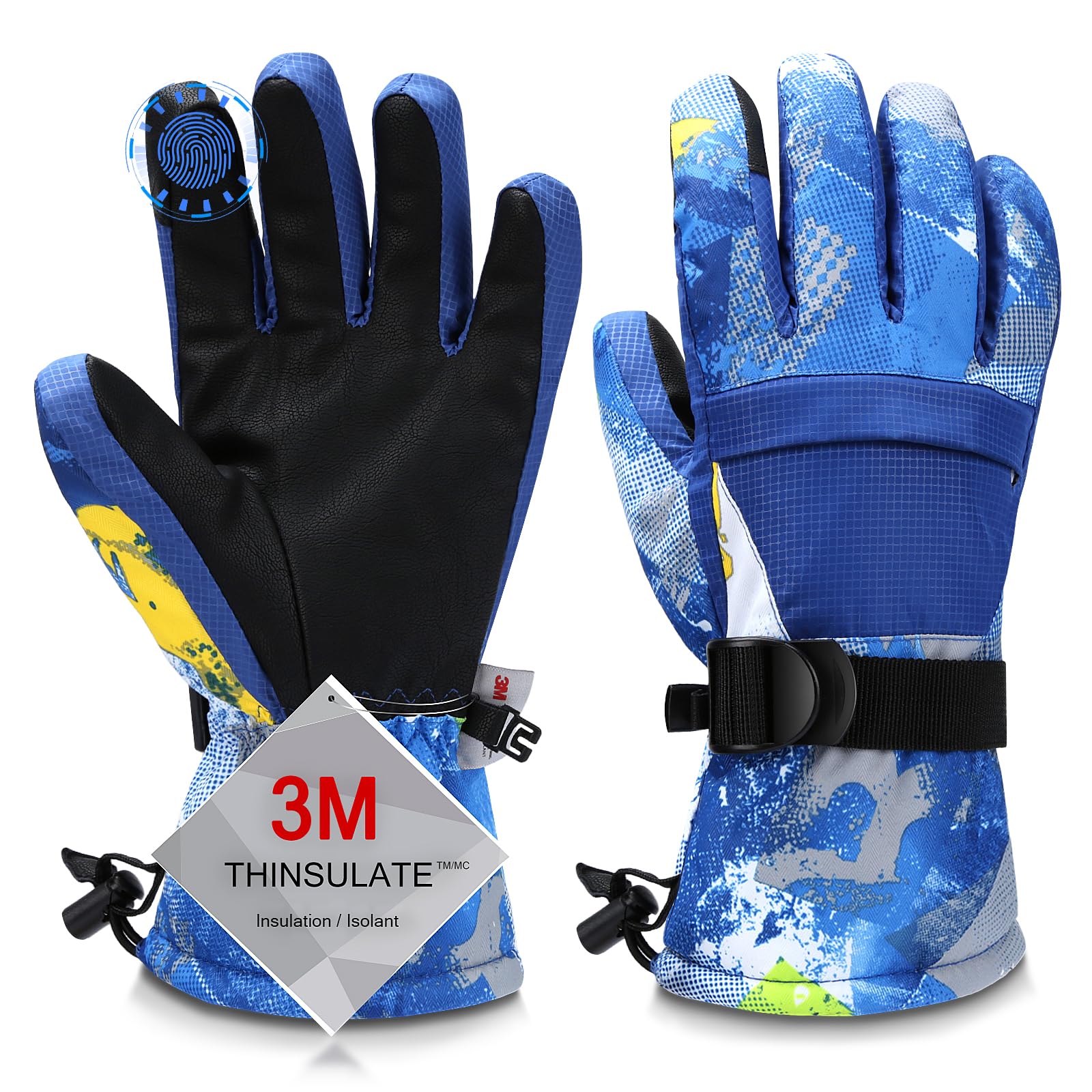 Odtmger Ski Gloves, Warmest Waterproof and Breathable Snow Gloves for Cold Weather, Fits Both Men & Women,for Parent Child Outdoor