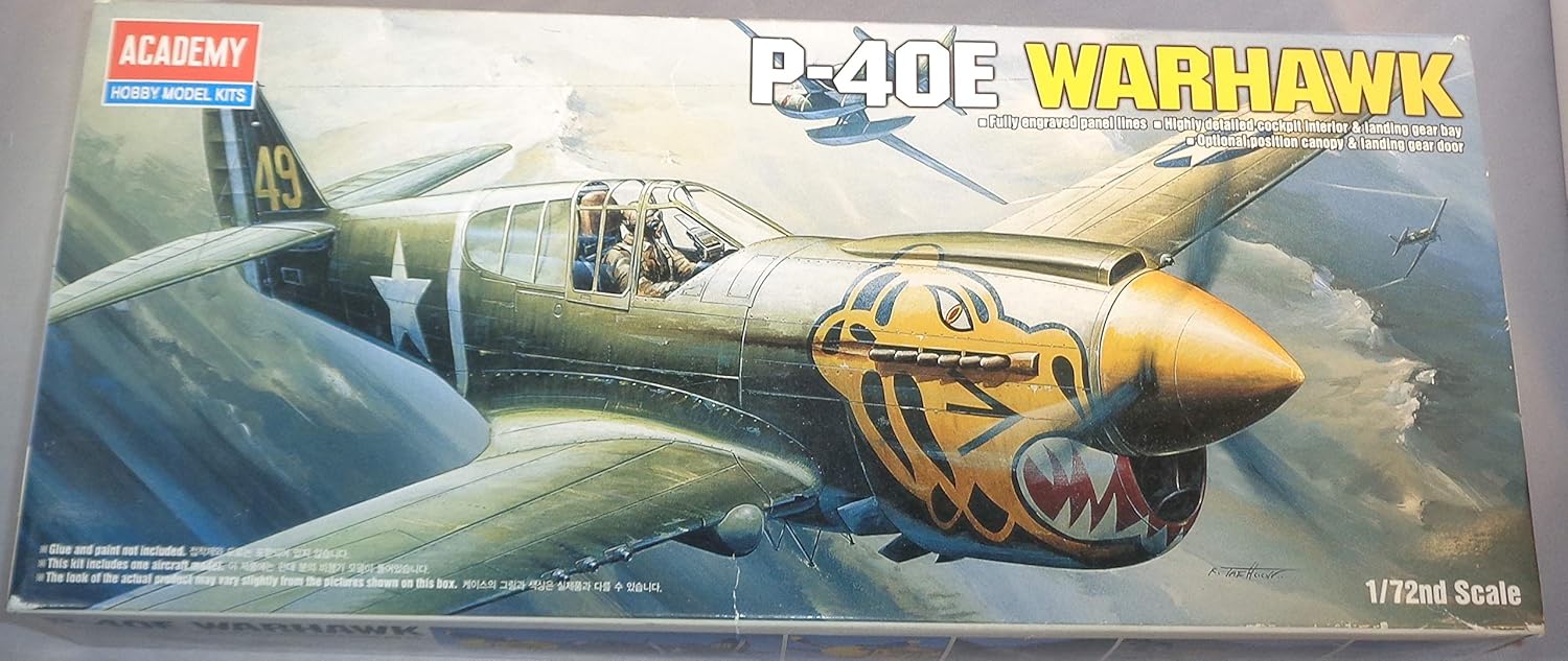 Academy Plastic Model Kit 1/72 Curtiss P-40E WARHAWK (#12468)
