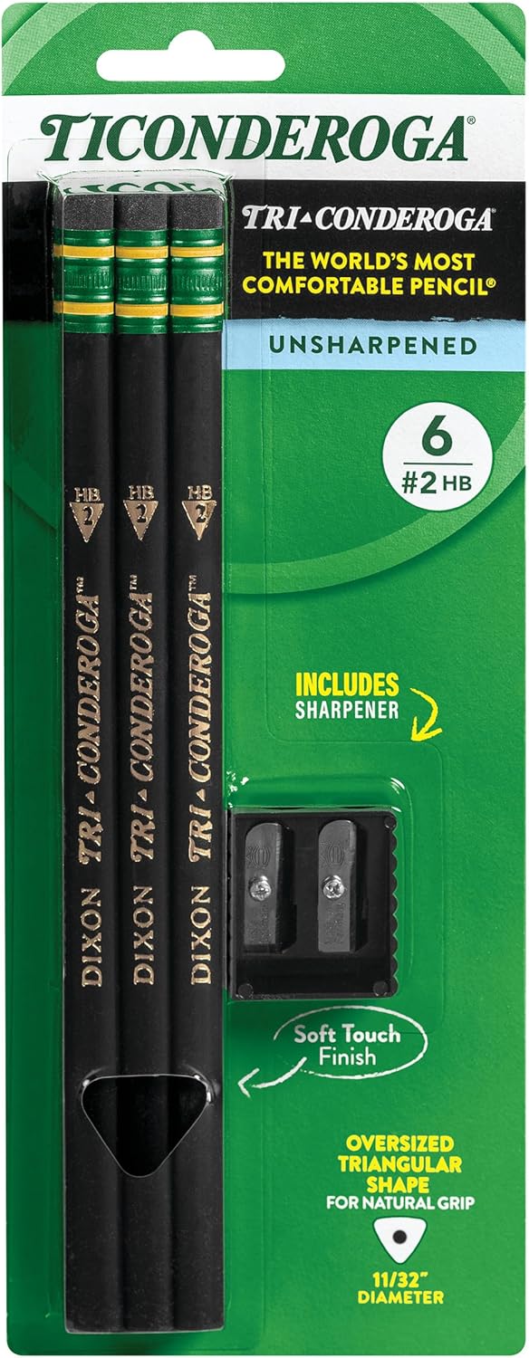 Dixon Tri-Conderoga Triangular Black Woodcase
