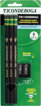 Dixon Tri-Conderoga Triangular Black Woodcase
