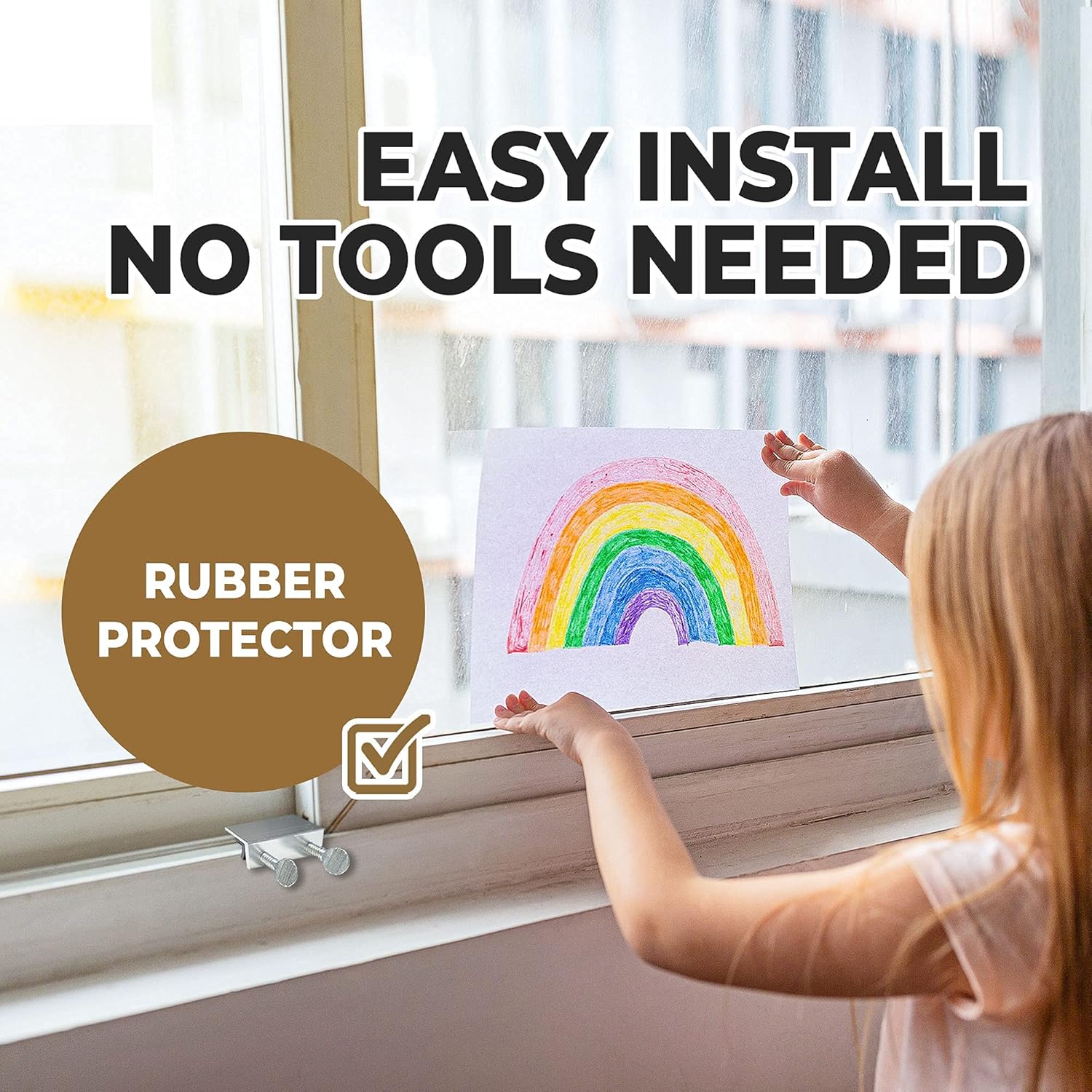 Window Locks, 10 Pack for Vertical and Horizontal Windows, Sliding Window Locks, Adjustable Aluminum Stoppers, No-Drill Install, Fits Tracks up to 3/16" Wide