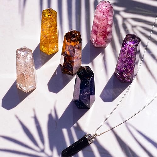 Miniatura 3 de Healing Crystal Wand Set of 6 Orgonite  Includes 3 Amethyst Crystal Tigers Eye Rose Quartz Black Tourmaline Stone Citrine and Clear Quartz Orgone