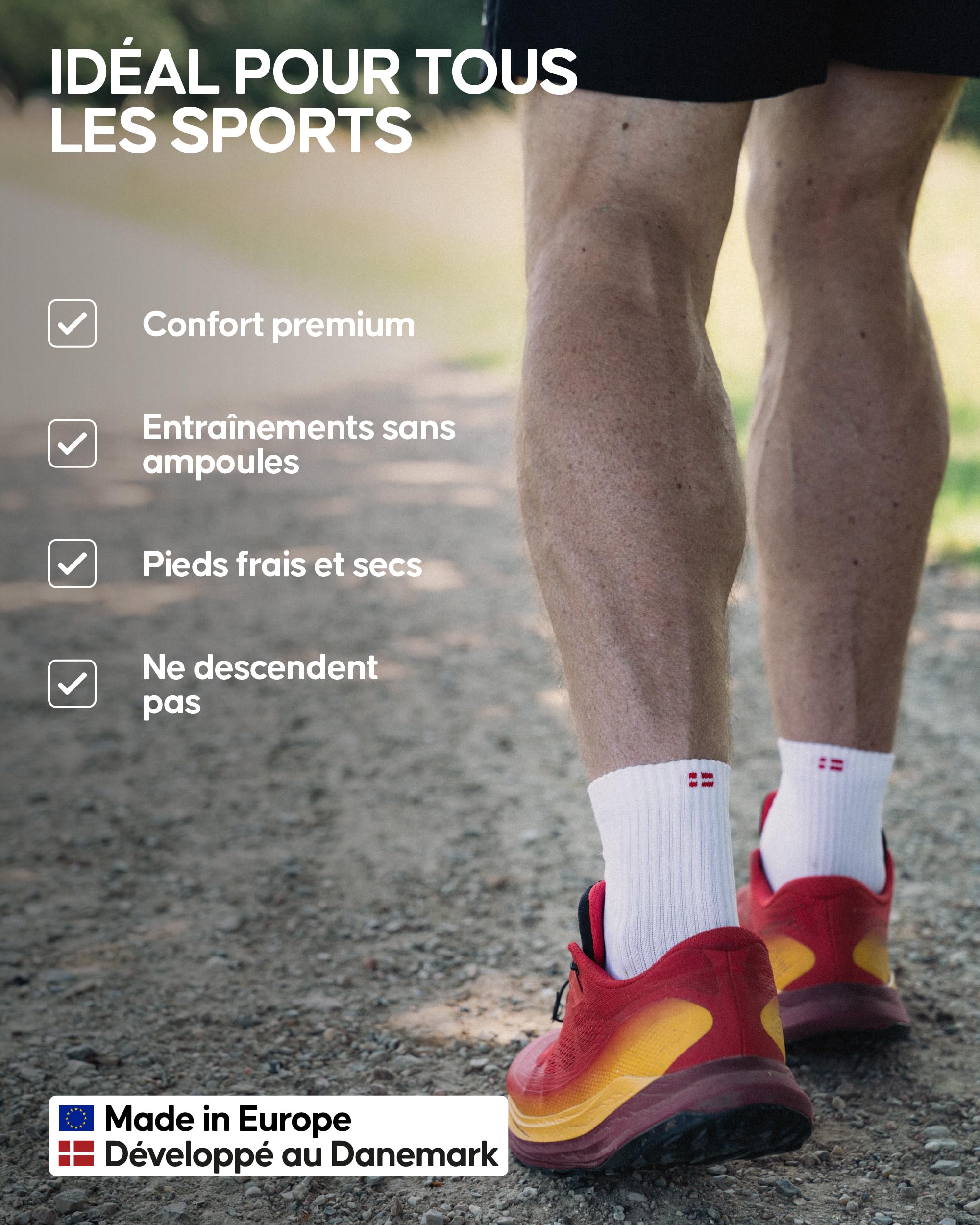 DANISH ENDURANCE Chaussettes de Course avec un Ajustement Précis, Légères et Respirantes, pour le Gym et les Entraînements, Unisexes, pour Hommes et Femmes, Lot de 3 ou 5