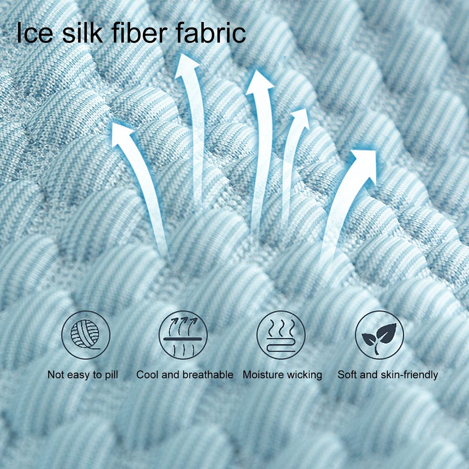 Funda para puf (sin Relleno) para niños y Adultos, Lavable, de Fibra de Seda de Hielo de Primera Calidad, Color Azul Hielo, 90 x 110 cm.