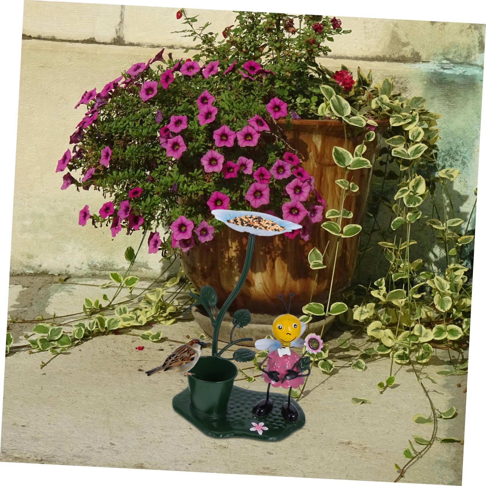 TOYANDONA 2pezzi Mangiatoia Esterna Per Uccelli Decorazione Da Statua Ornamentale All Per Quaglia Scultura Resistente Al Metallo