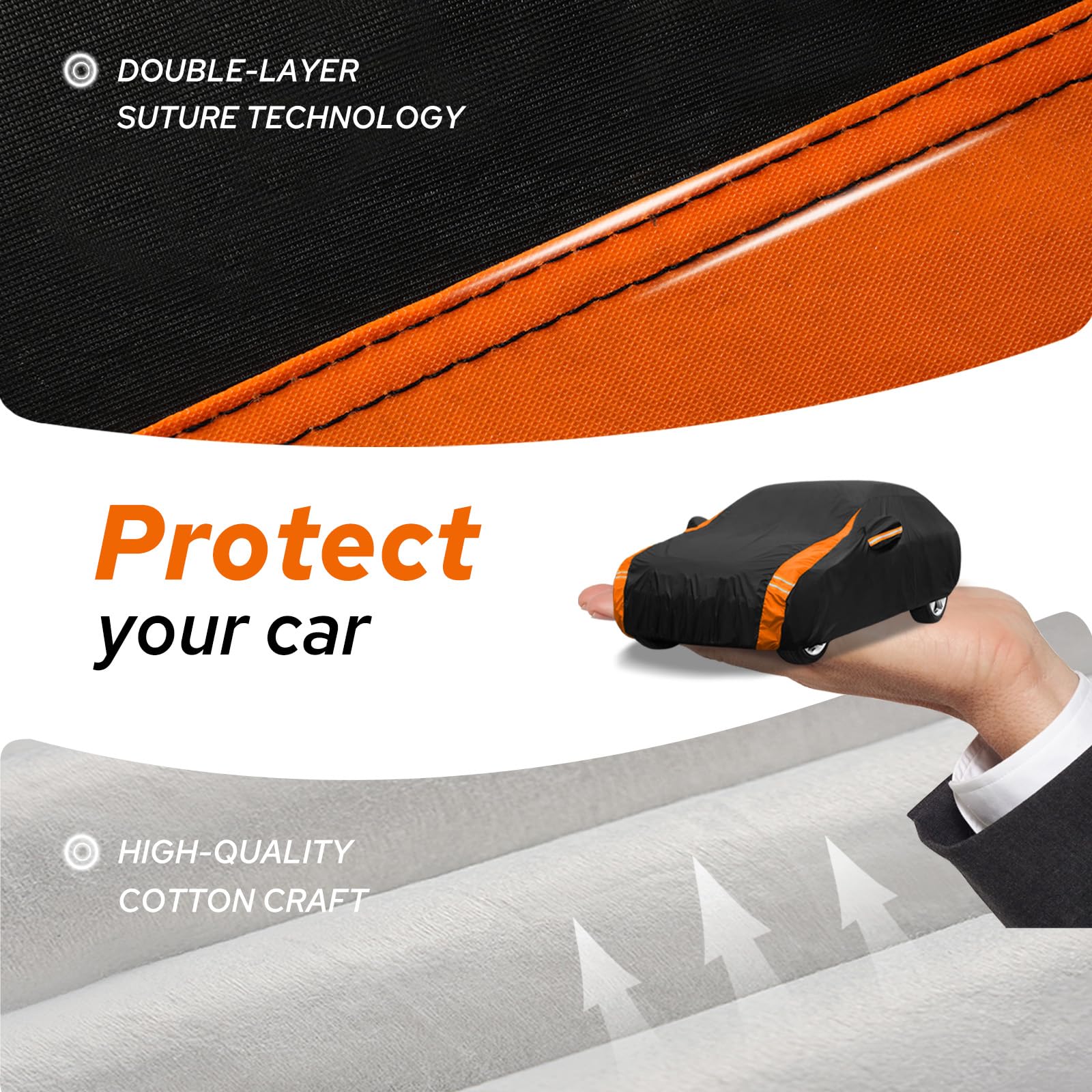 YoYolaur 10-Layer for Dodge Challenger Car Cover Waterproof All Weather for Automobiles Outdoor Full Exterior Covers Soft Cotton — view 2