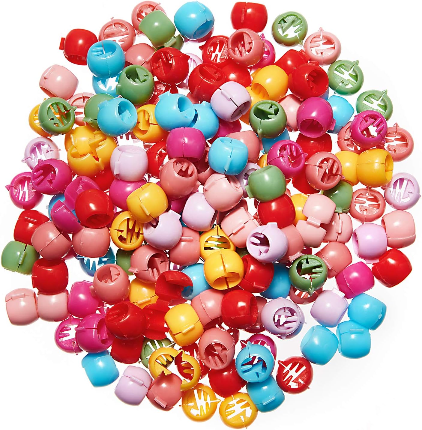 WILLBOND 300 Pieces Mini Hair Claw Clips Mini Rainbow Hair Clips Tiny Plastic Jaw Clips for Women (Round)