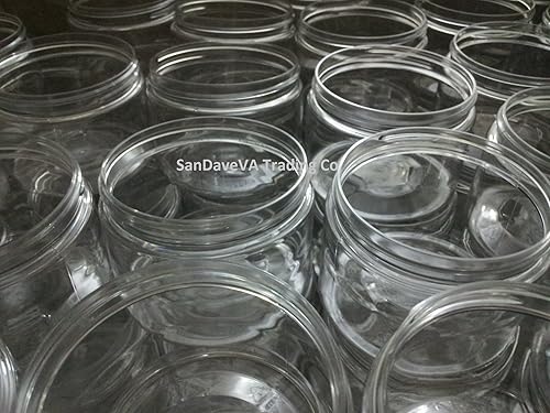 Miniatura 3 de Tarros de plástico transparente PET de 12 onzas con tapas, paquete de 6 tapas blancas acanaladas de fácil agarre para bricolaje tarro de loción